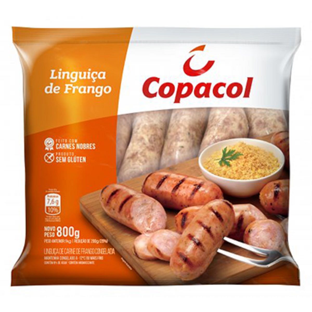 Linguiça de Frango Grossa Congelada Copacol 800 g