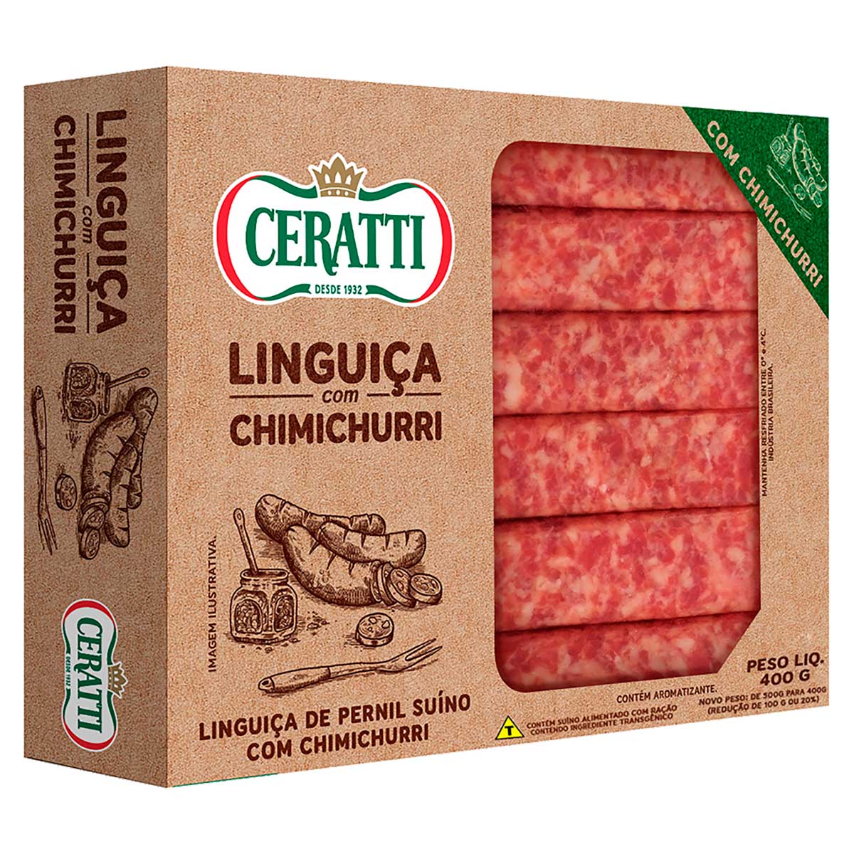 Lingüiça de Pernil Com Chimichurri Ceratti 400 g