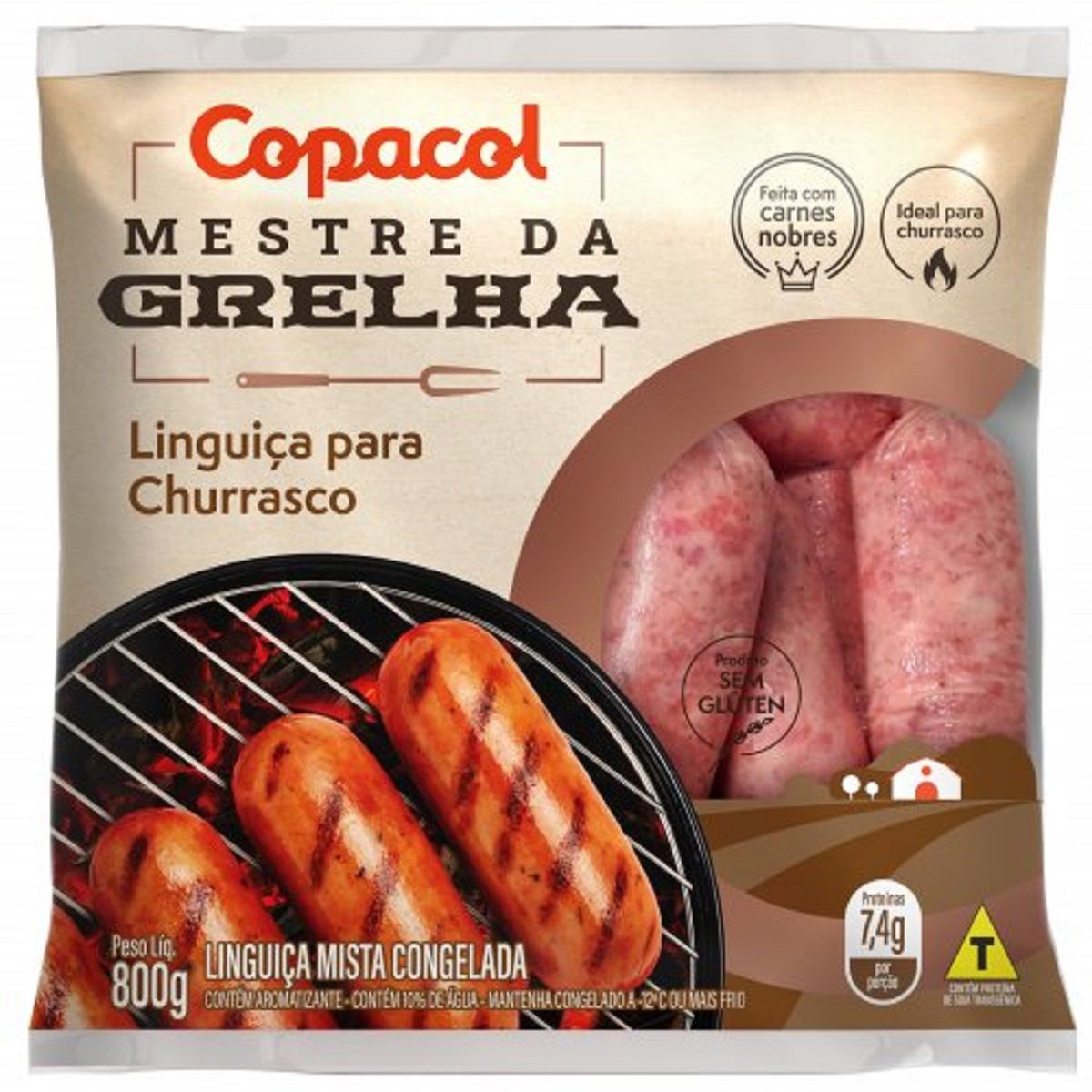 Linguiça Mista para Churrasco Congelada Copacol 800 g