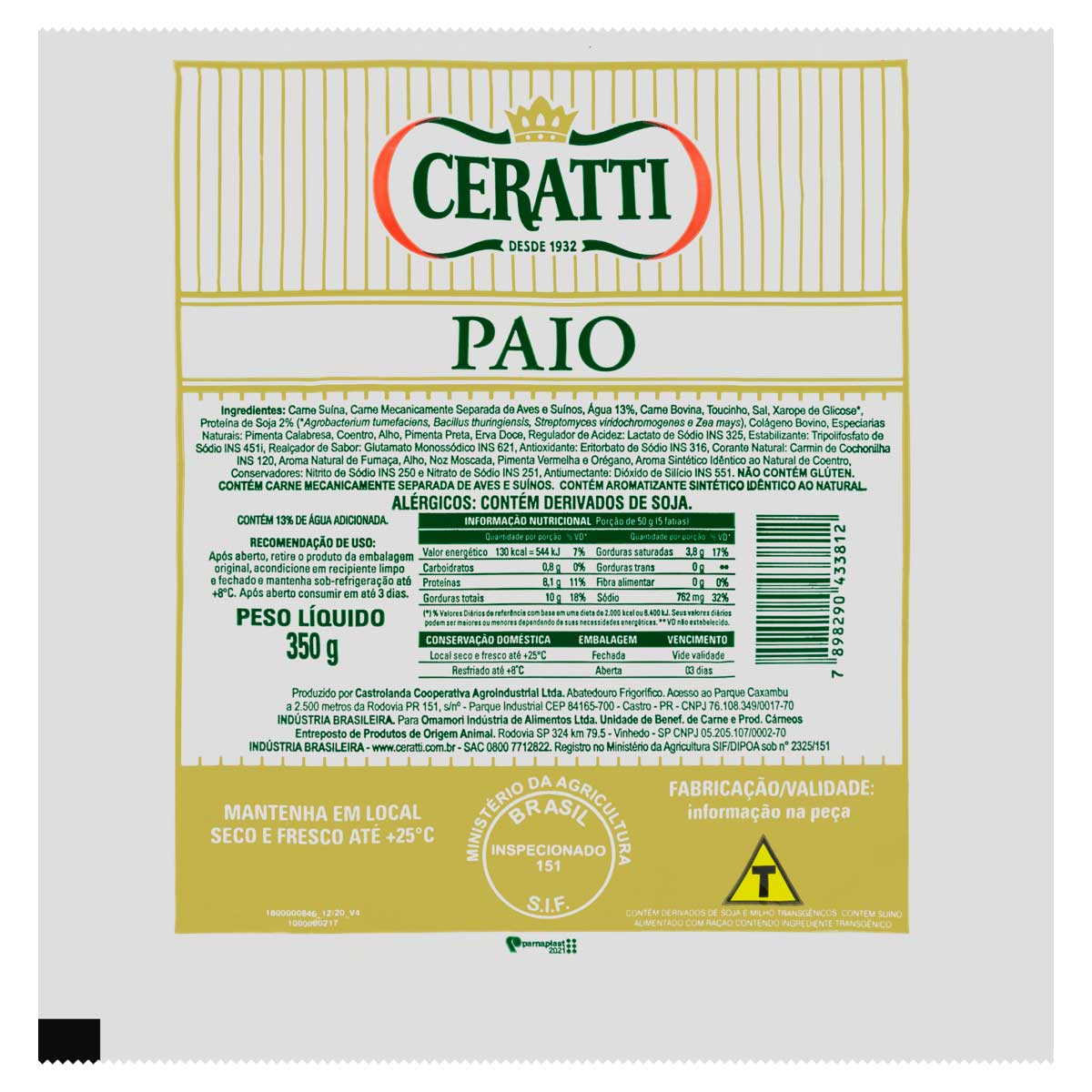 Linguiça Paio Ceratti 350 g