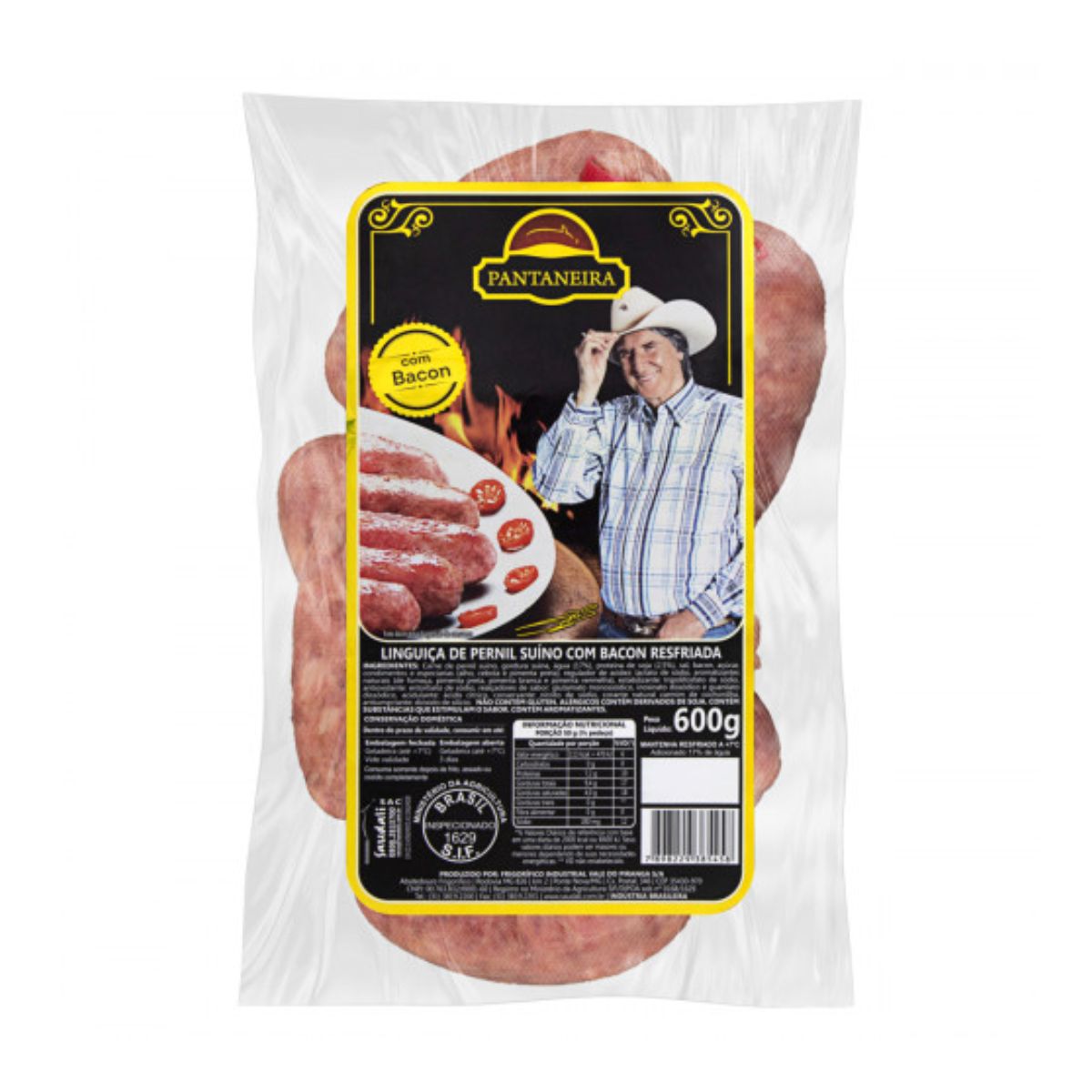 Linguiça de Pernil Suíno com Bacon Pantaneira Saudali 600 g