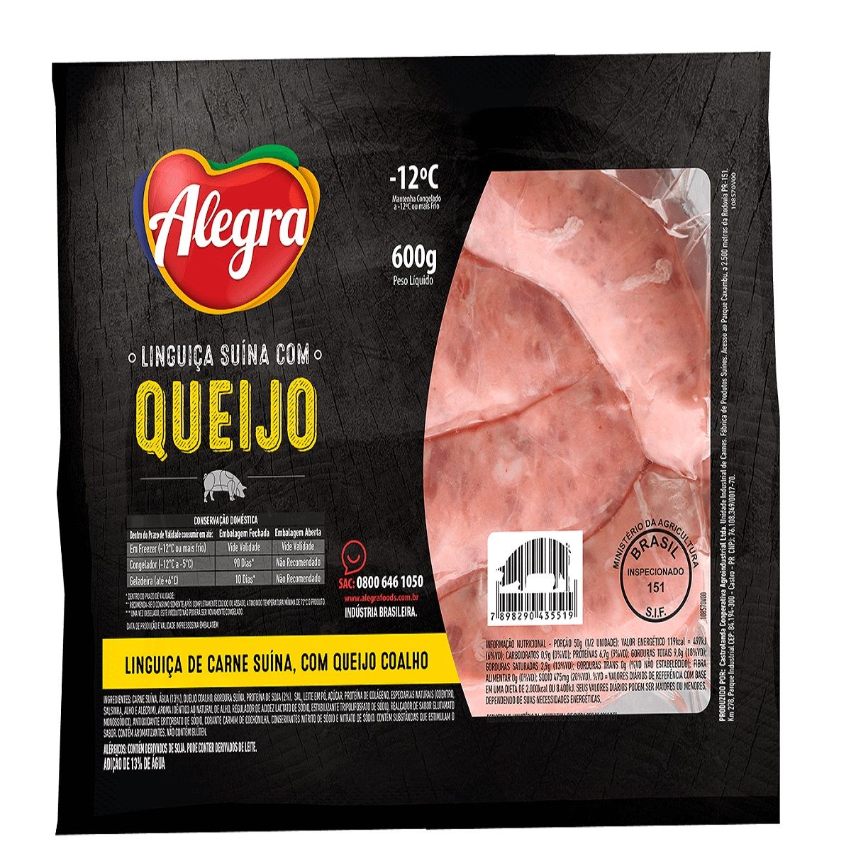 Linguiça com Queijo Alegra 600 g