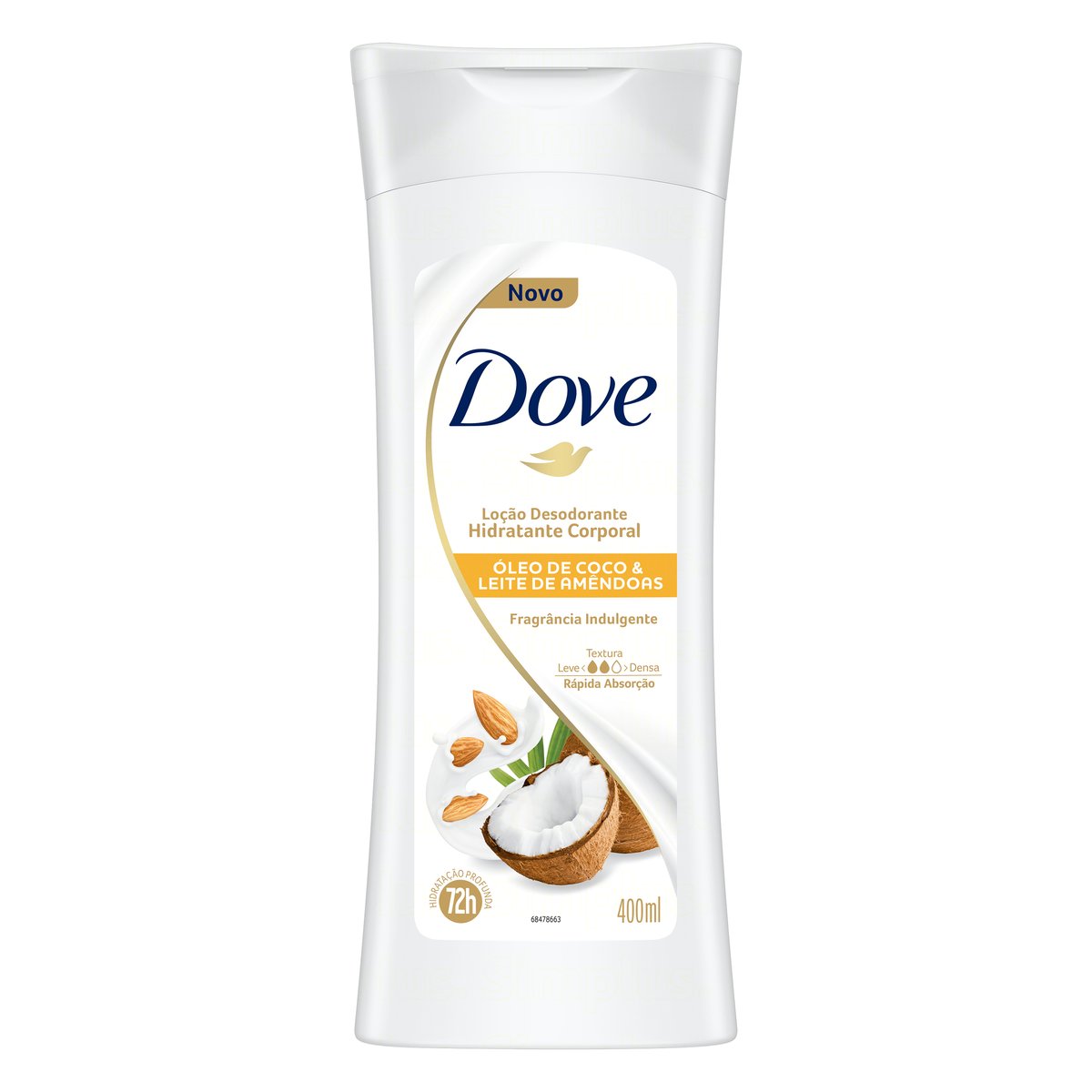 Loção Desodorante Hidratante Corporal Indulgente Óleo de Coco &amp; Leite de Amêndoas 72h Dove Frasco 400 ml