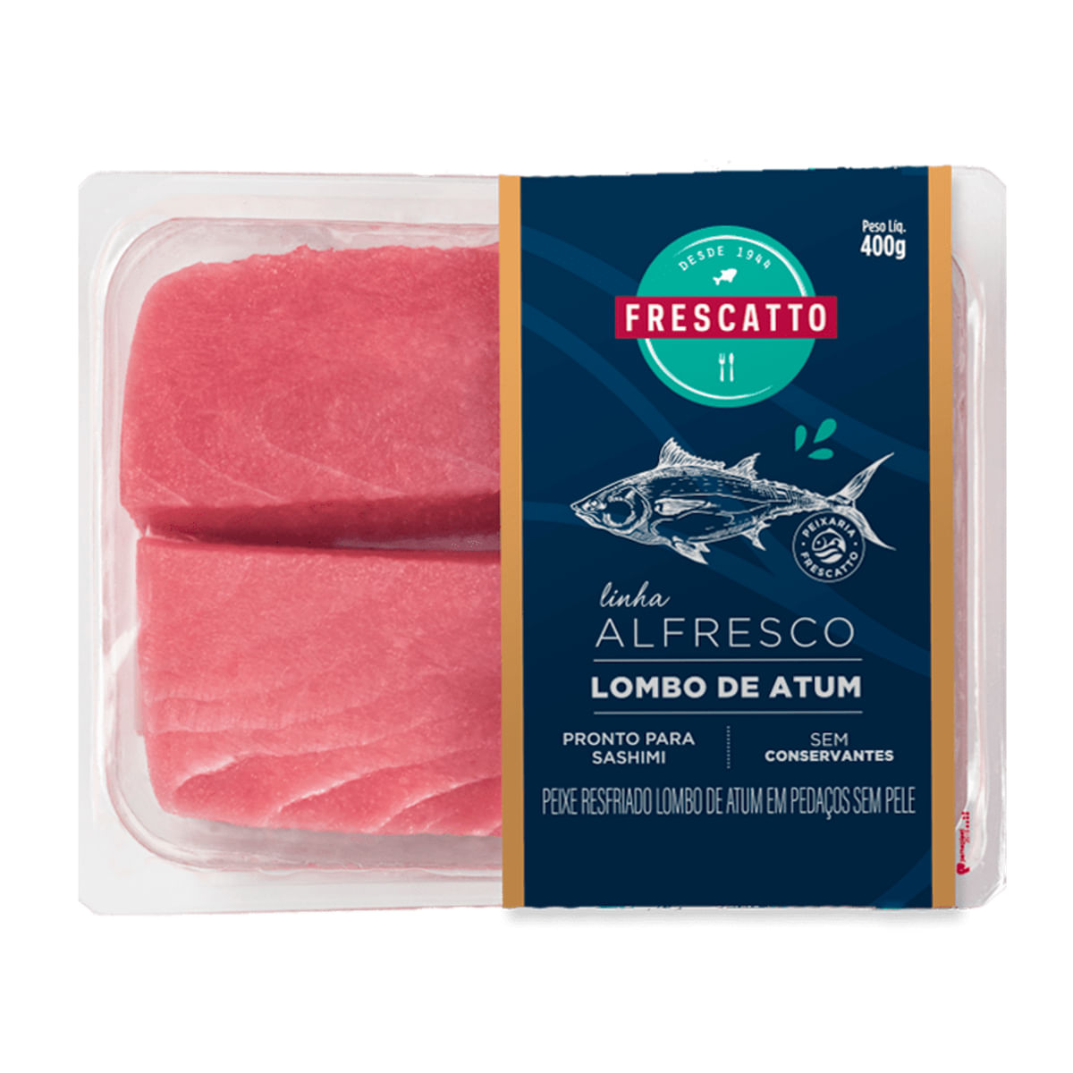 Lombo de Atum Fresco Sem Pele Frescatto 400 g