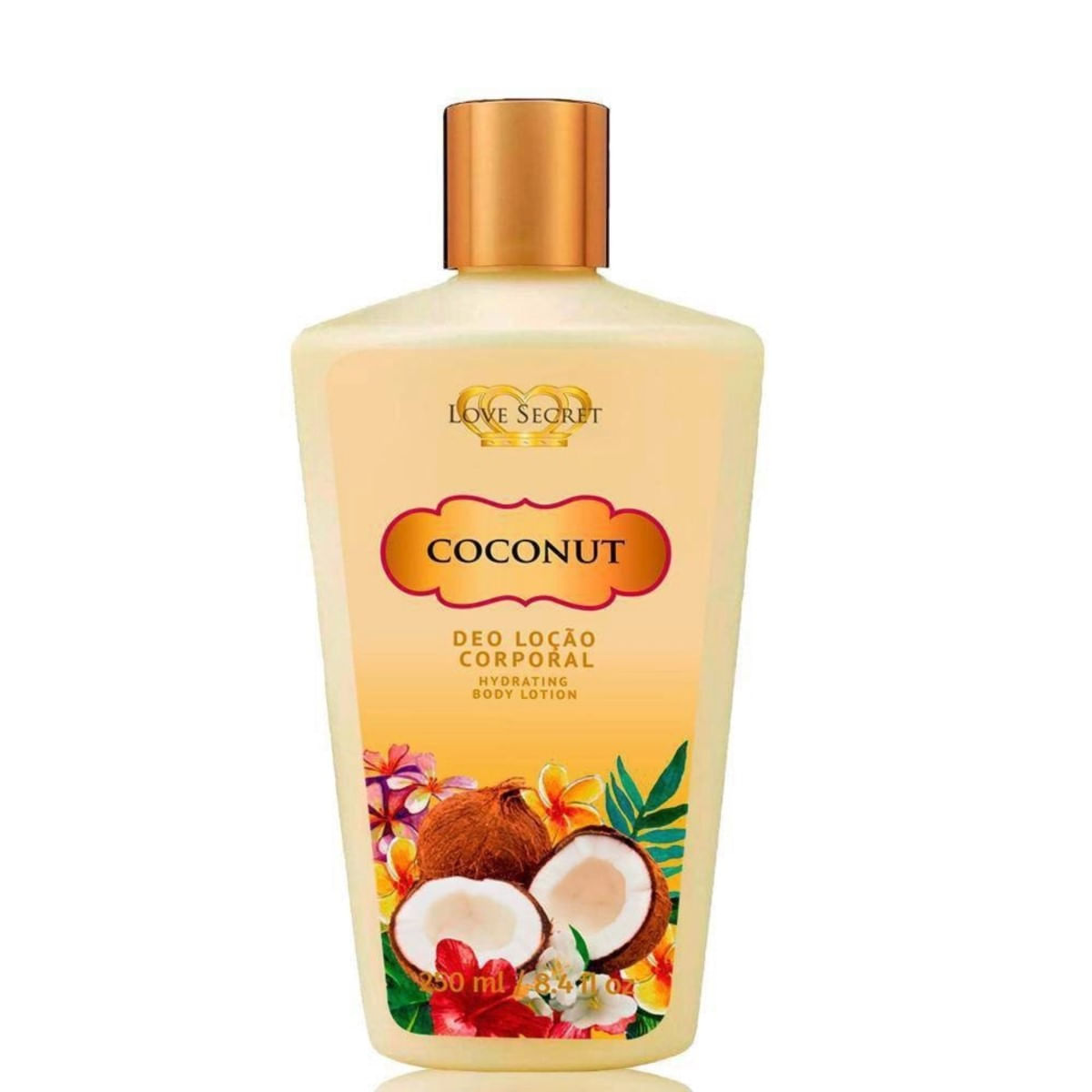 Loção Hidratante Desodorante Corporal Coconut Love Secret 250 ml