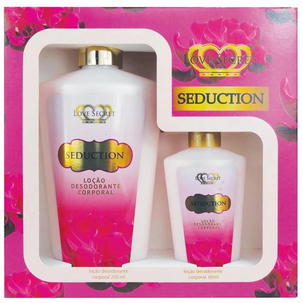 1 Kit Loção Hidratante Corporal Love Secret Seduction 250ml + 60ml