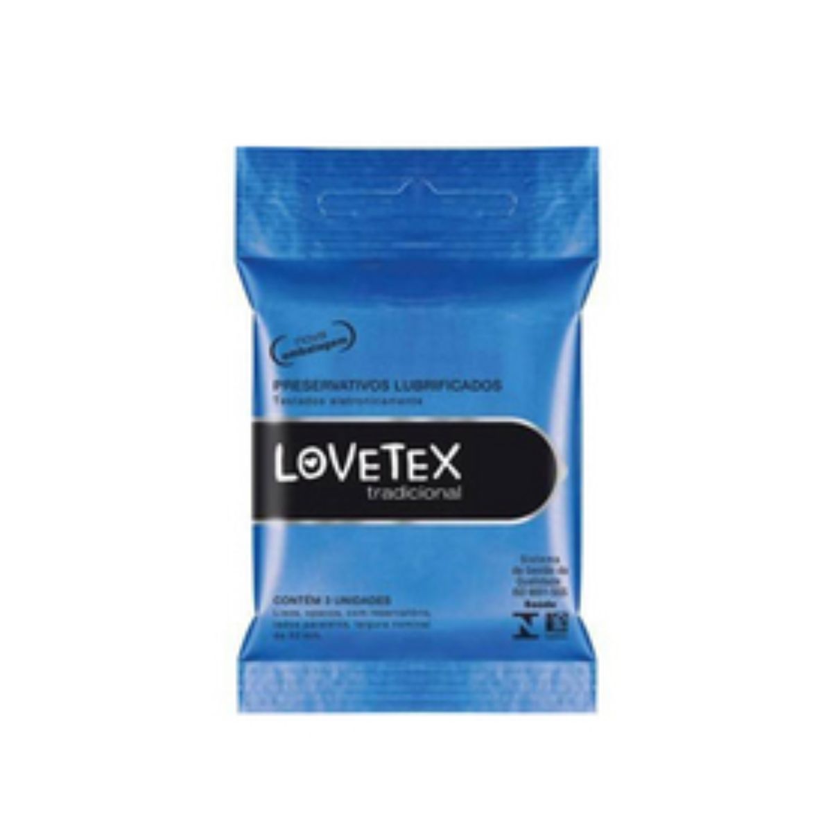 Preservativo Lovetex Lubrificado com 3 Unidades