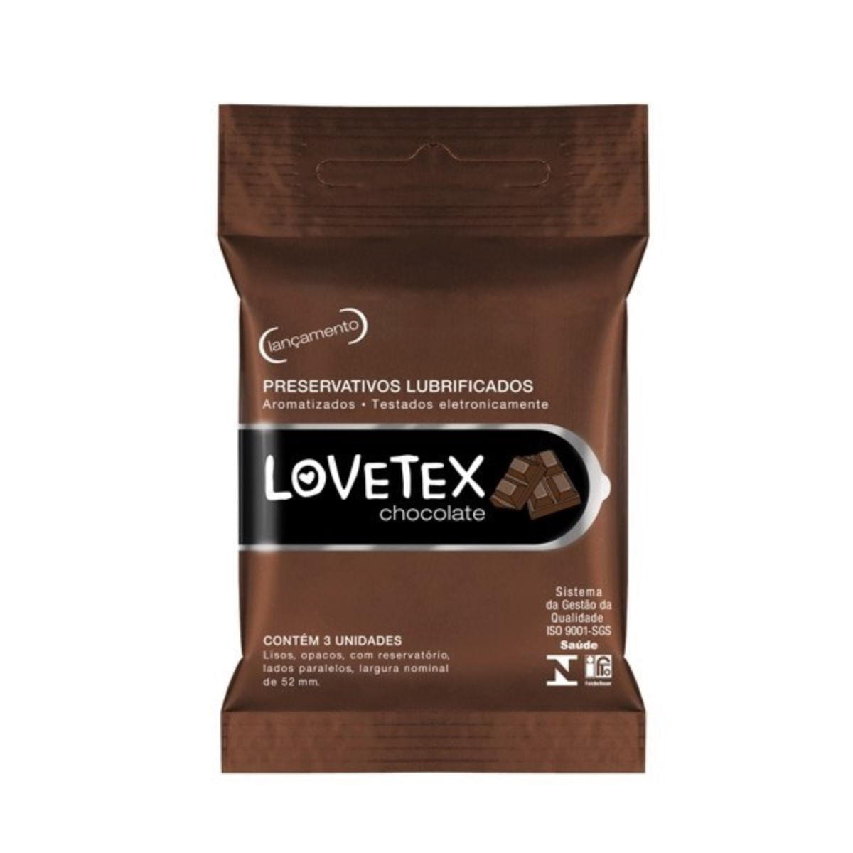 Preservativo Lubrificado Chocolate Lovetex 3un