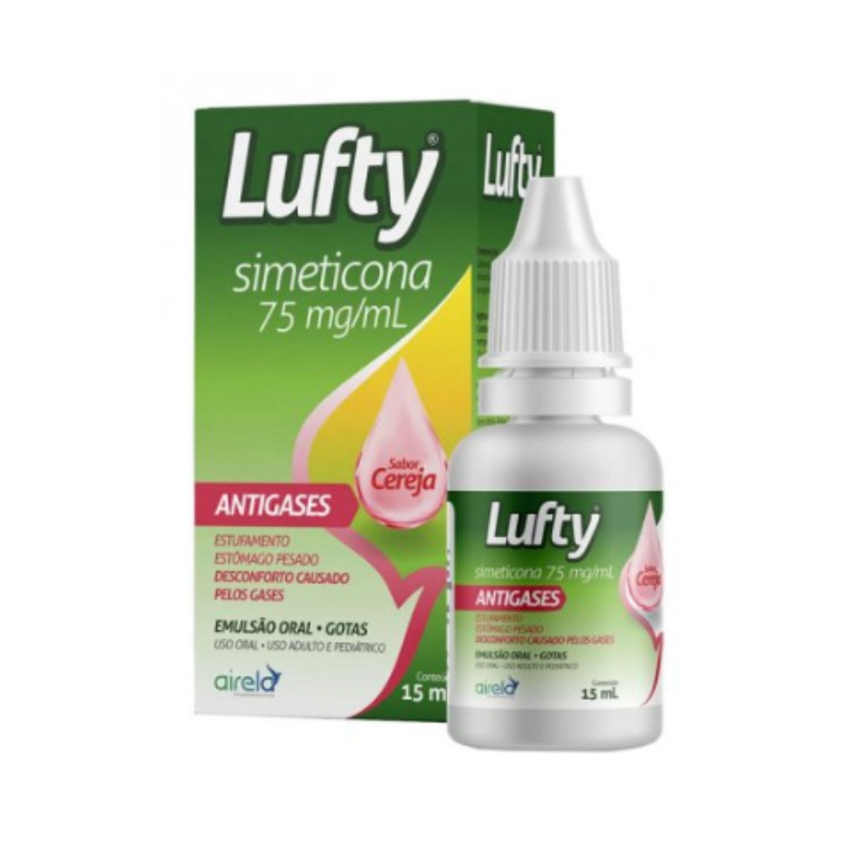 Lufty Gotas Antigases Simeticona Sabor Cereja com 75 mg/ml