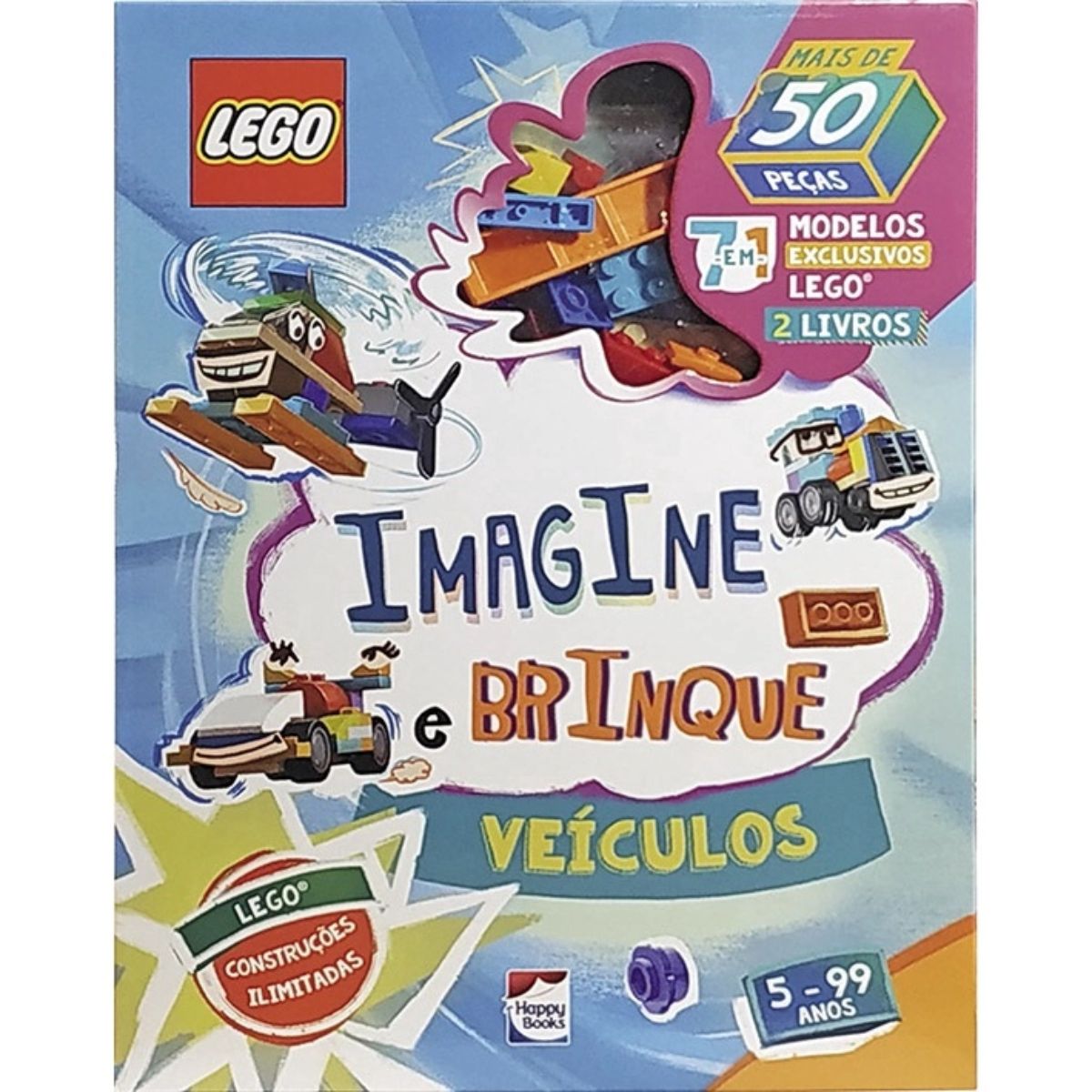 Livro Imagine e Brinque Veículos Lego 1ª Edição