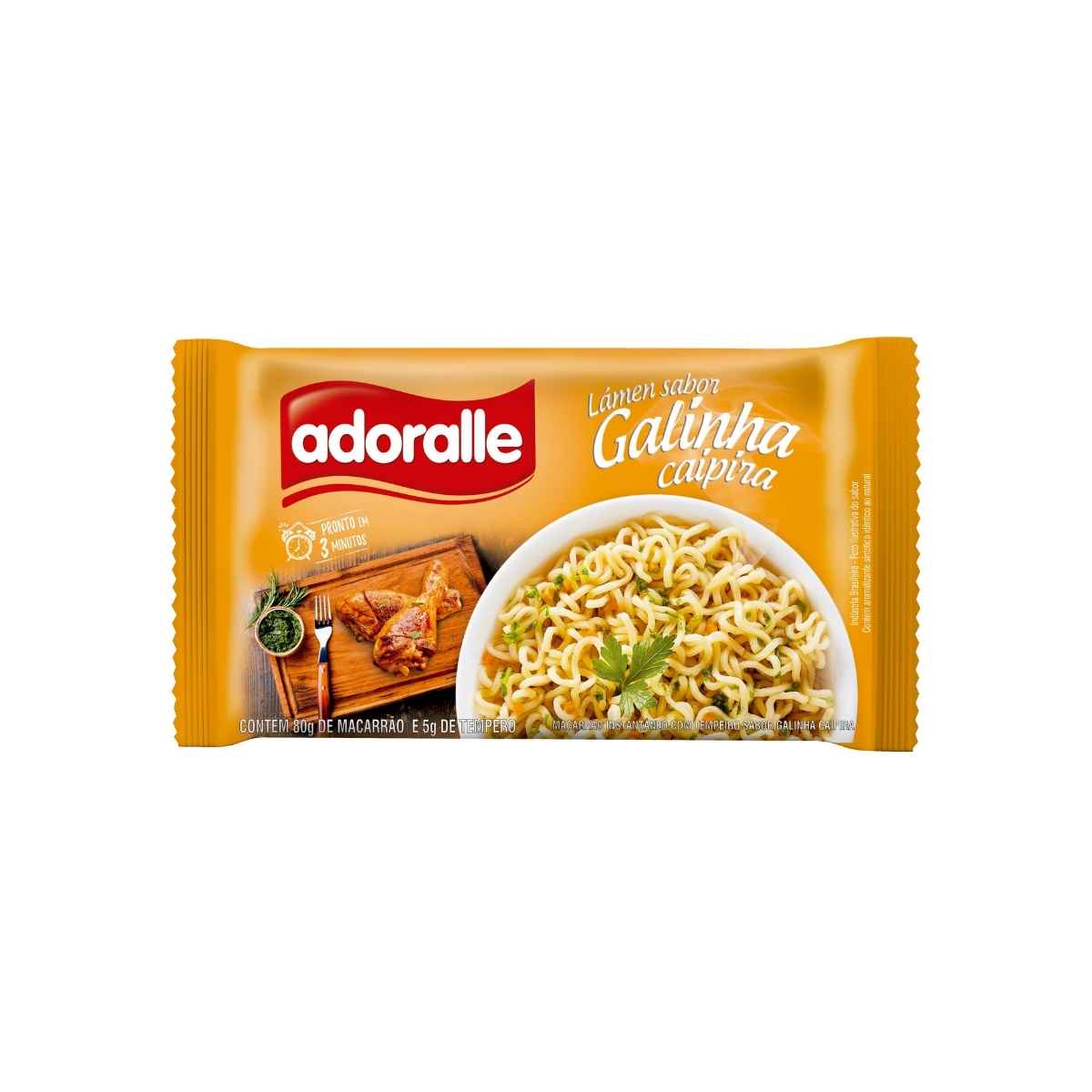 Macarrão Instantâneo Galinha Caipira Adoralle 85 g