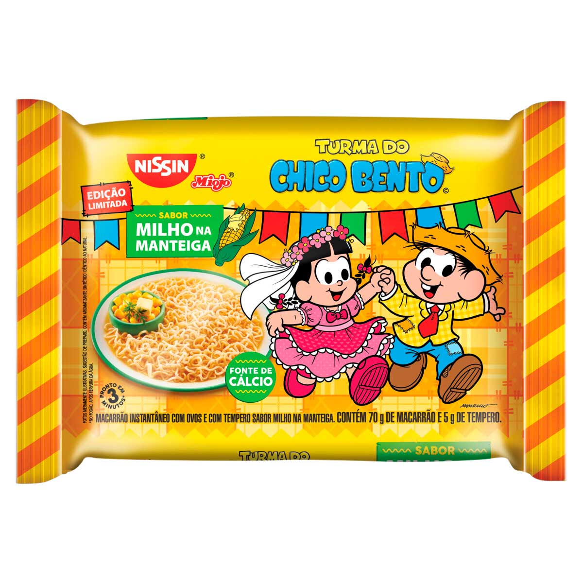 Macarrão Instantâneo Nissin Milho na Manteiga Turma do Chico Bento 75g