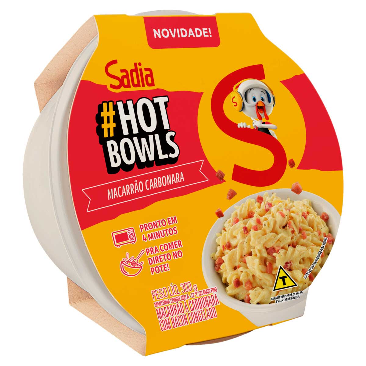 Macarrão com Bacon Carbonara Sadia Hot Bowls 300g