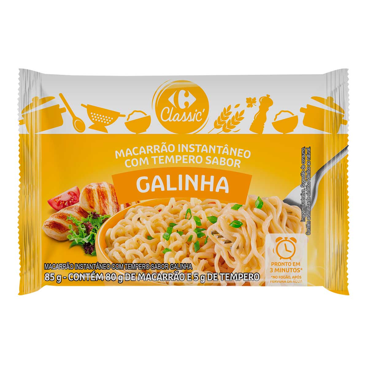 Macarrão Instantâneo Carrefour Sabor Galinha 85g