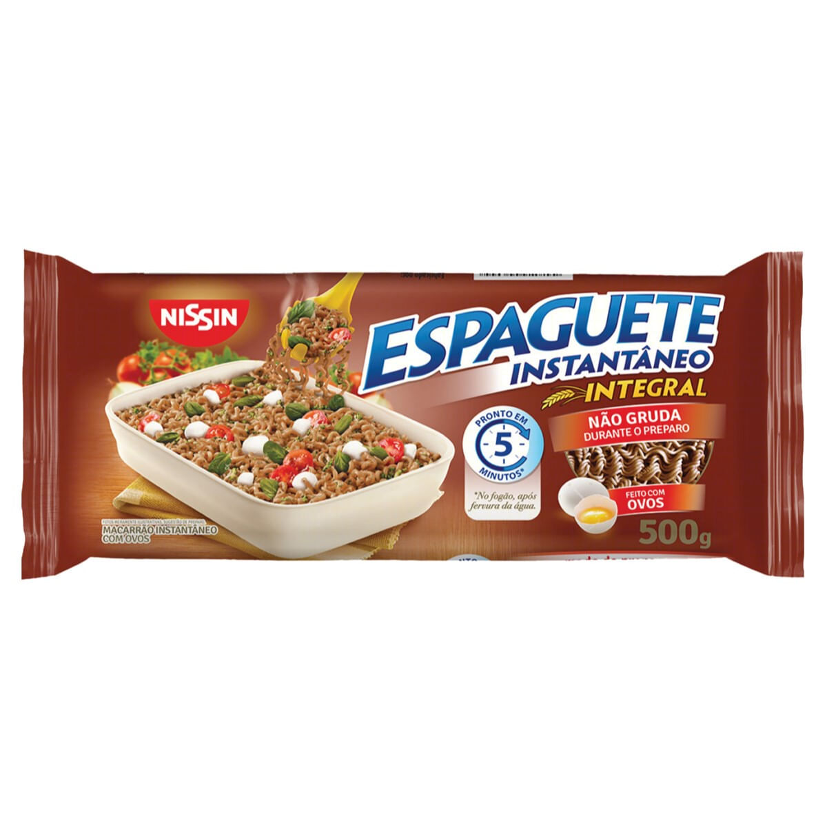 Macarrão Instantâneo Integral Nissin Espaguete 5 Minutos 500g