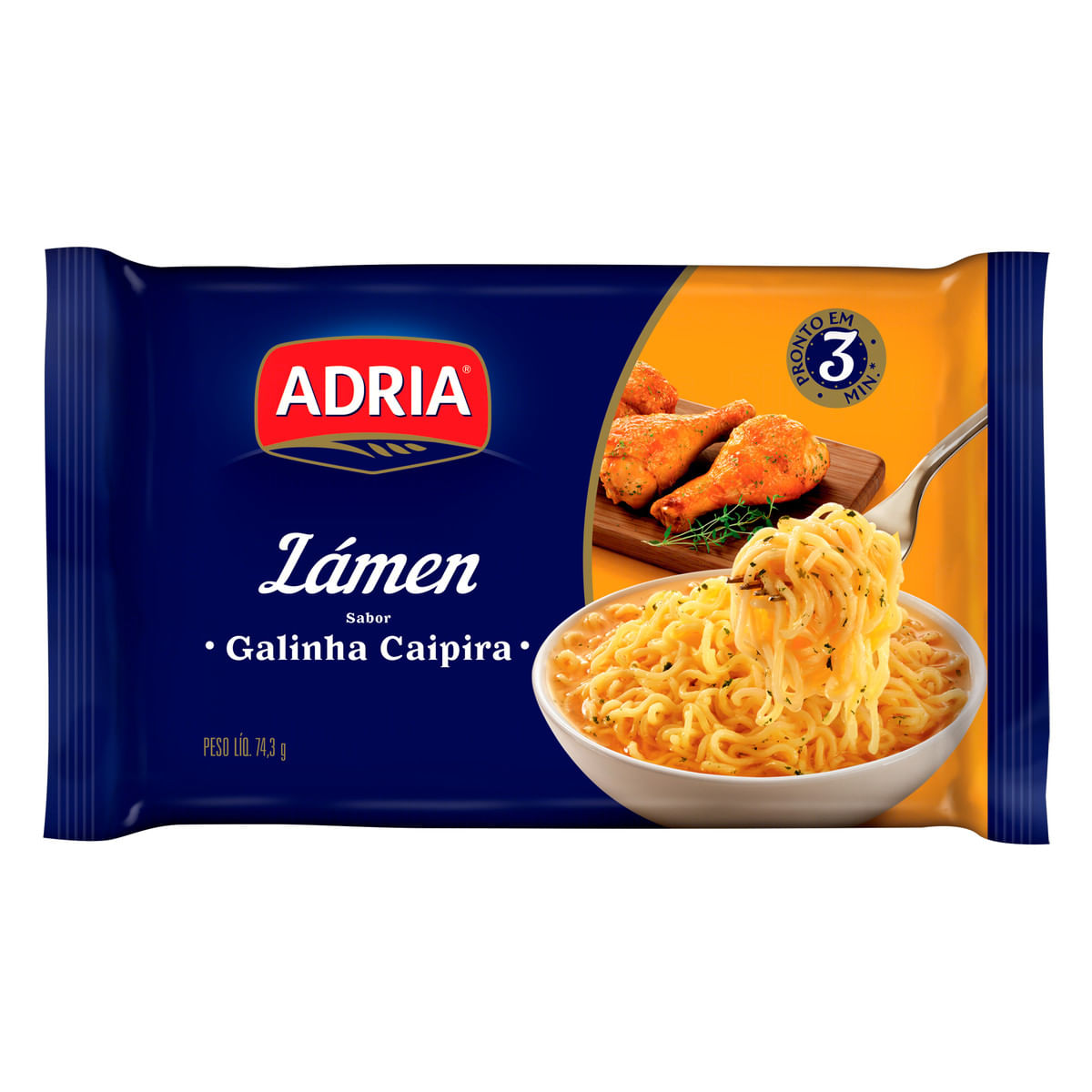 Macarrão Instantâneo Lámen Galinha Caipira Adria 74,3g