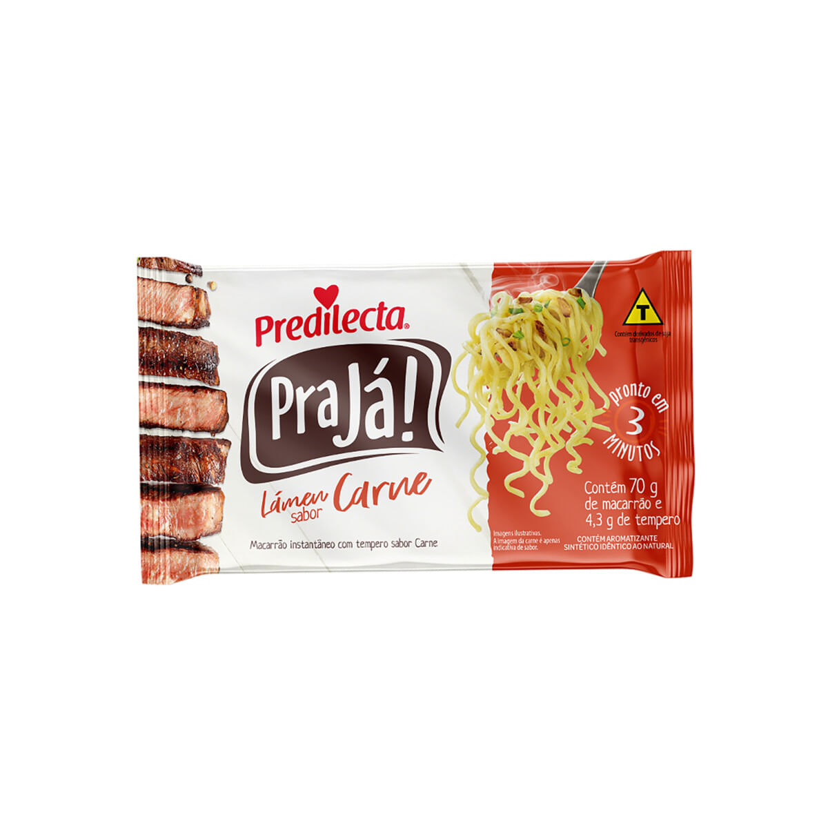 Macarrão Instantâneo Predilecta Pra Já! Carne 74,3g