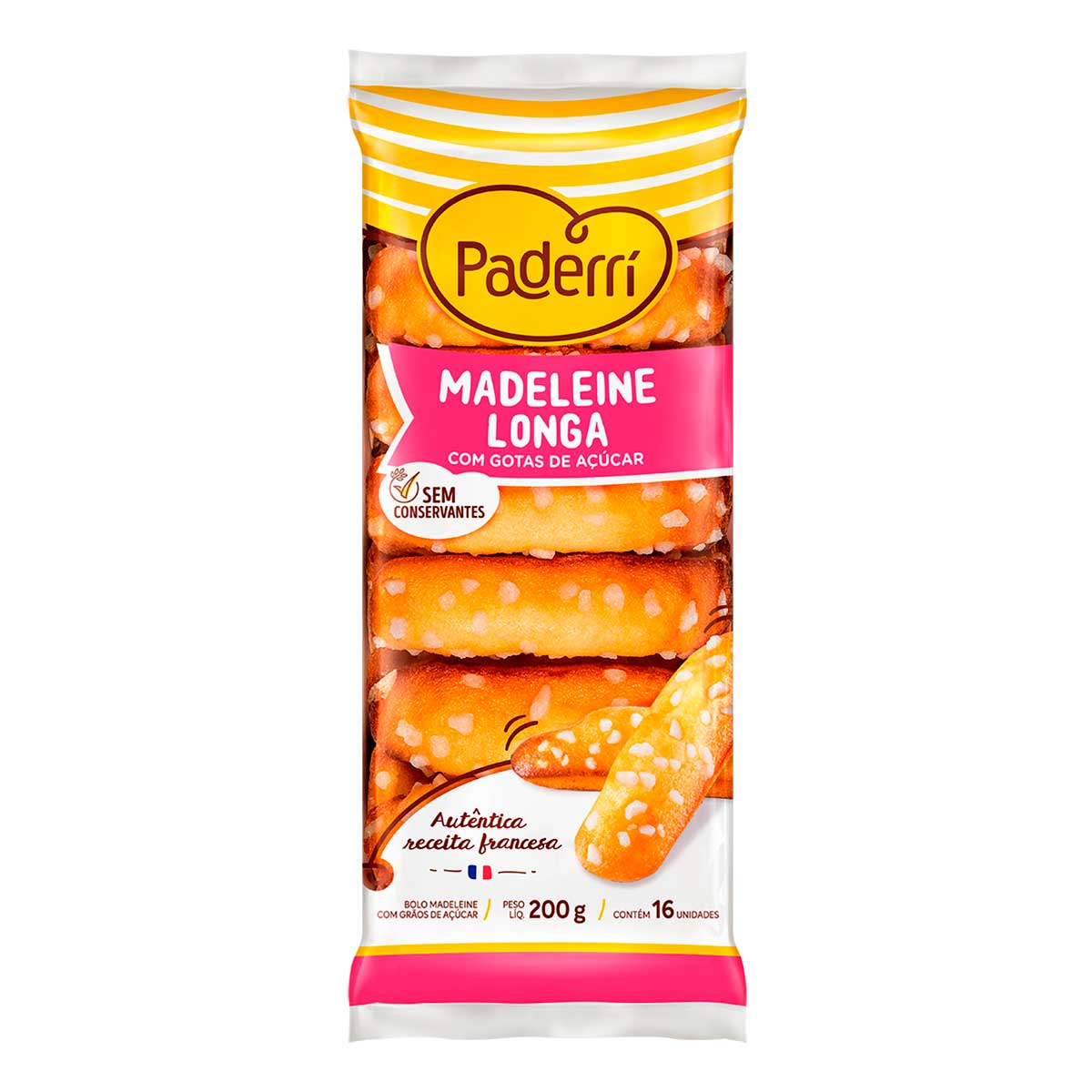 Madeleine Longa Açúcar Paderri 200 g