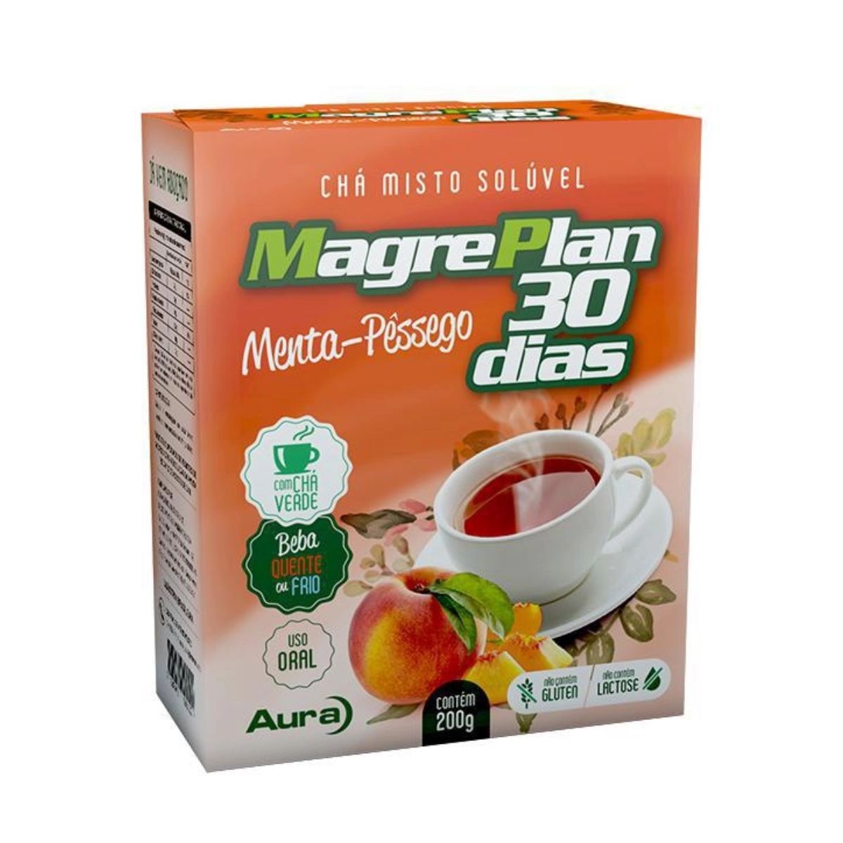 Magreplan Chá Solúvel 30 Dias Pêssego com 200 g