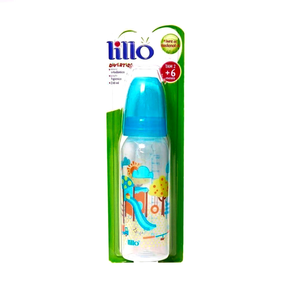 Mamadeira Azul Lillo Divertida 240 ml