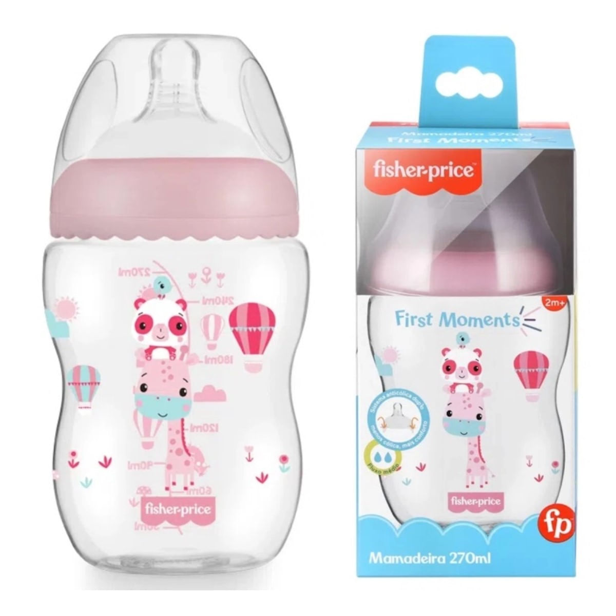 Mamadeira Antia First Moments Rosa Fisher-Price 270 ml