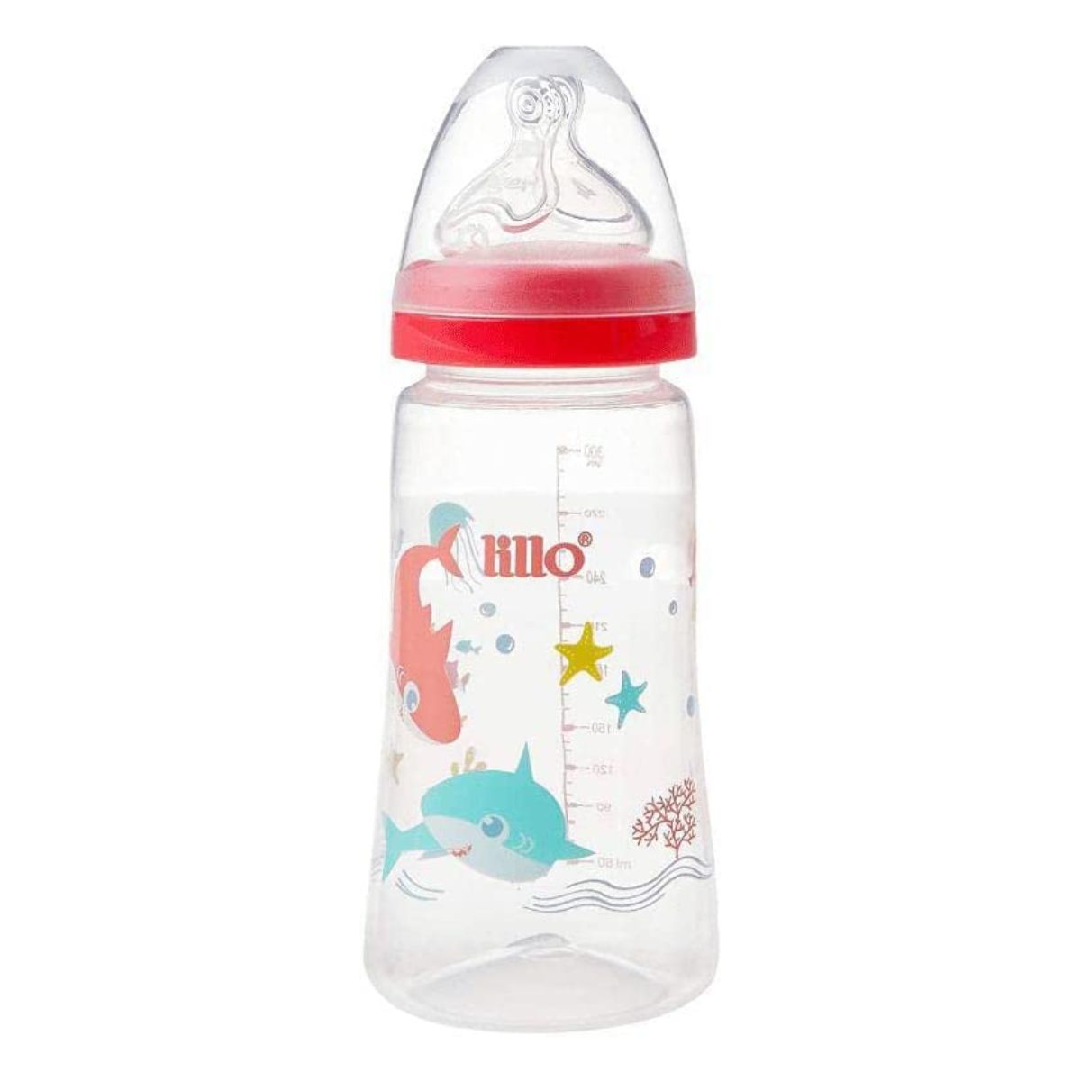 Mamadeira Lillo Bico Simétrico Fluxo Médio 180 ml Vermelho