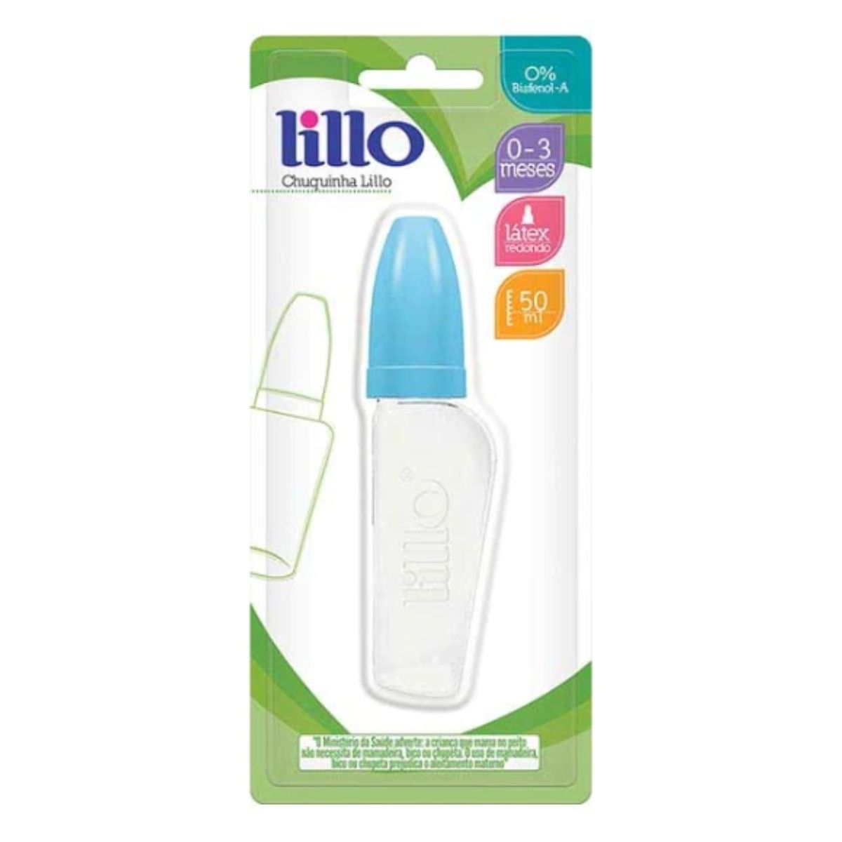 Mamadeira Lillo Miniform Latex Azul Com 50ml