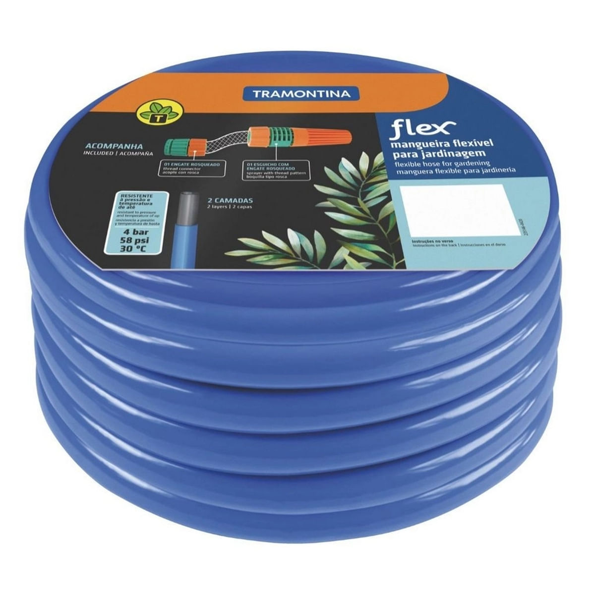 Mangueira Flex em Pvc com Engate Rosqueado e Esguicho Tramontina 10 m