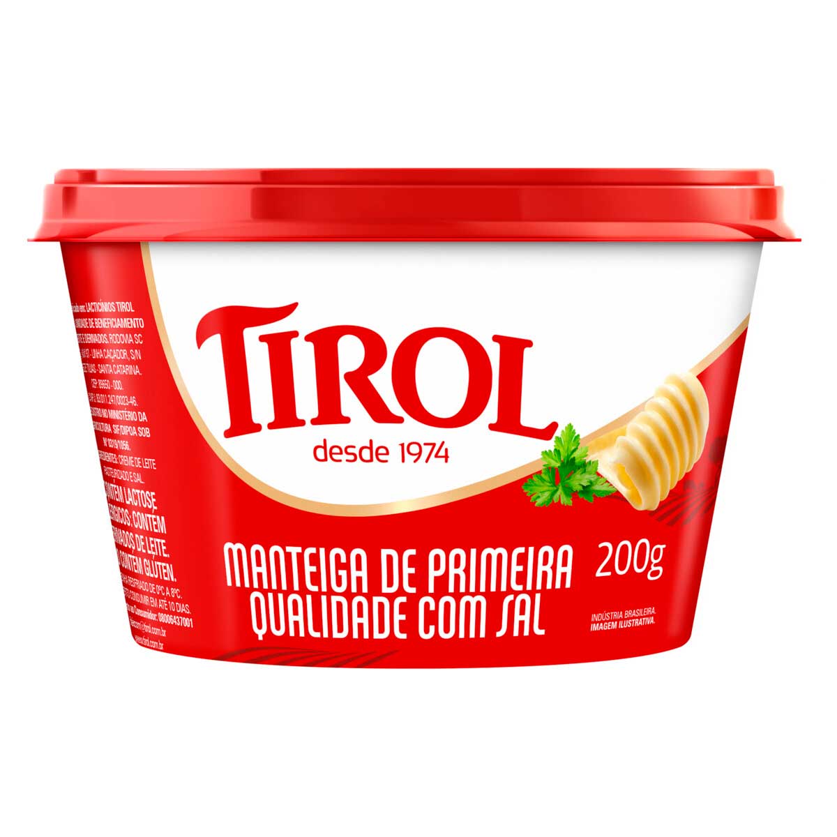 Manteiga de Primeira Qualidade com Sal Tirol Pote 200 g