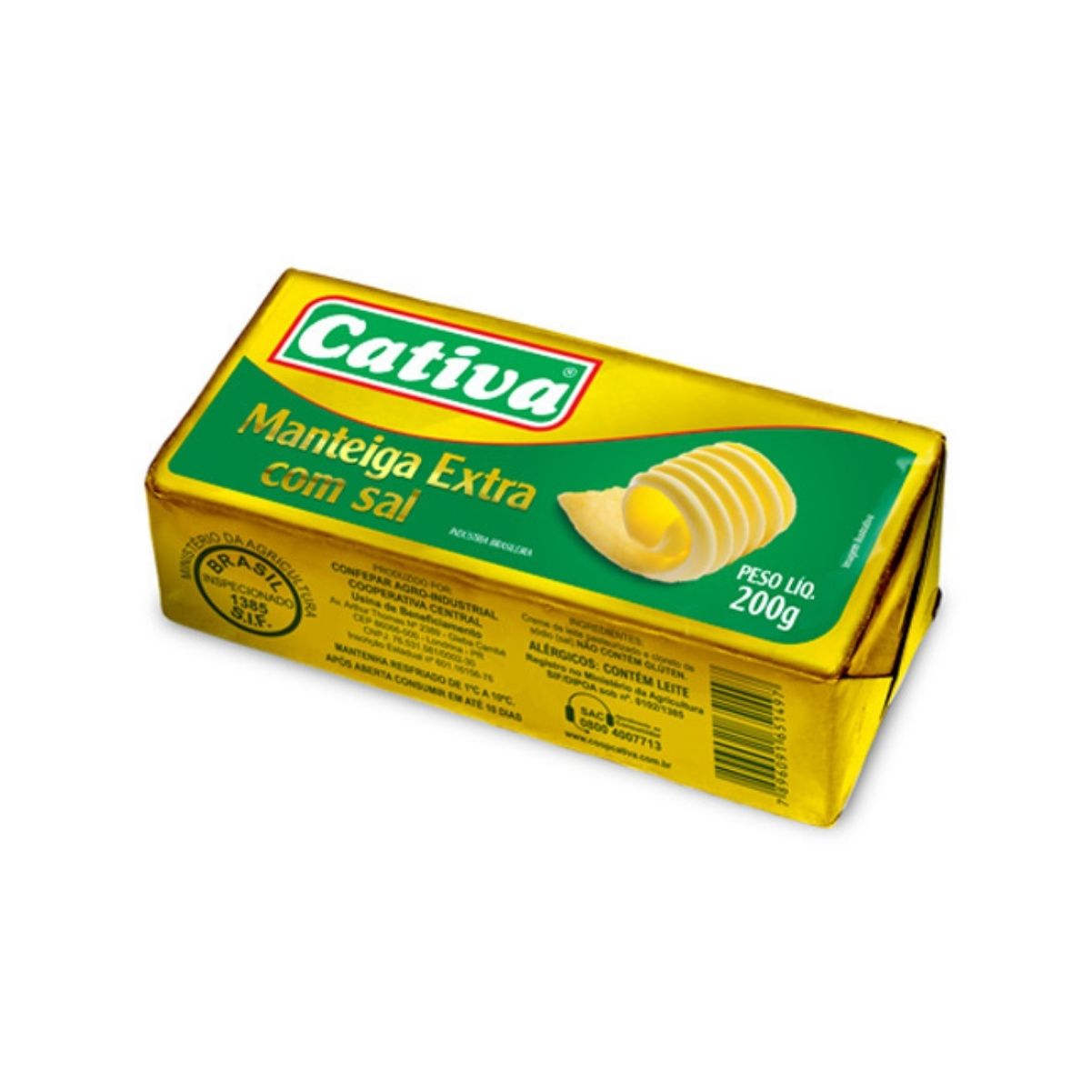 Manteiga Extra Com Sal Cativa 200 g