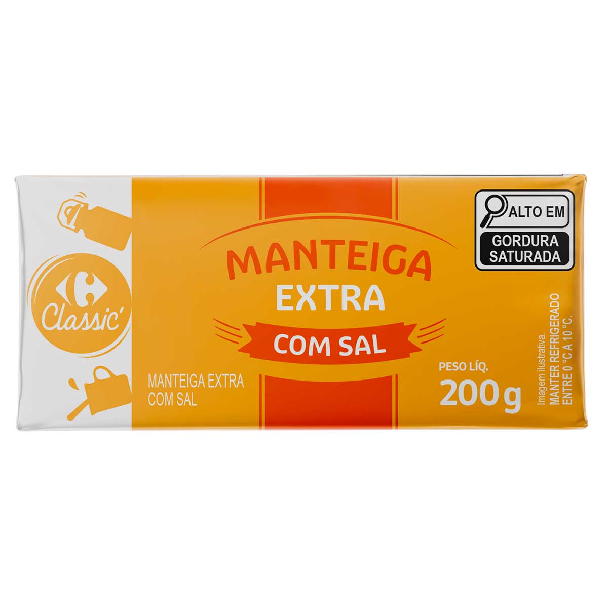 Manteiga Extra com Sal Carrefour Tablete 200 g