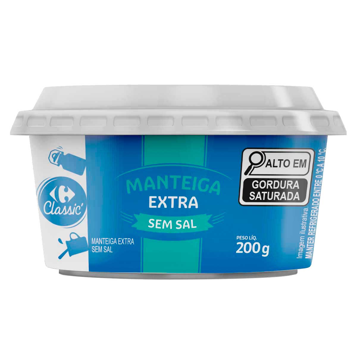 Manteiga Extra sem Sal Carrefour Pote 200 g