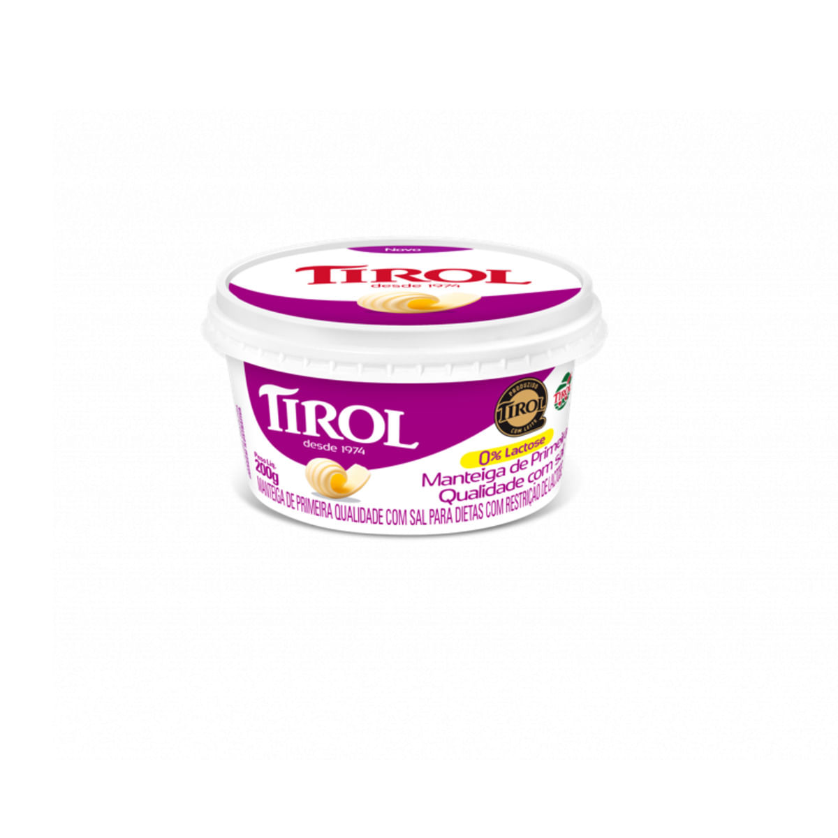 Manteiga Tirol com Sal Zero Lactose 200 g