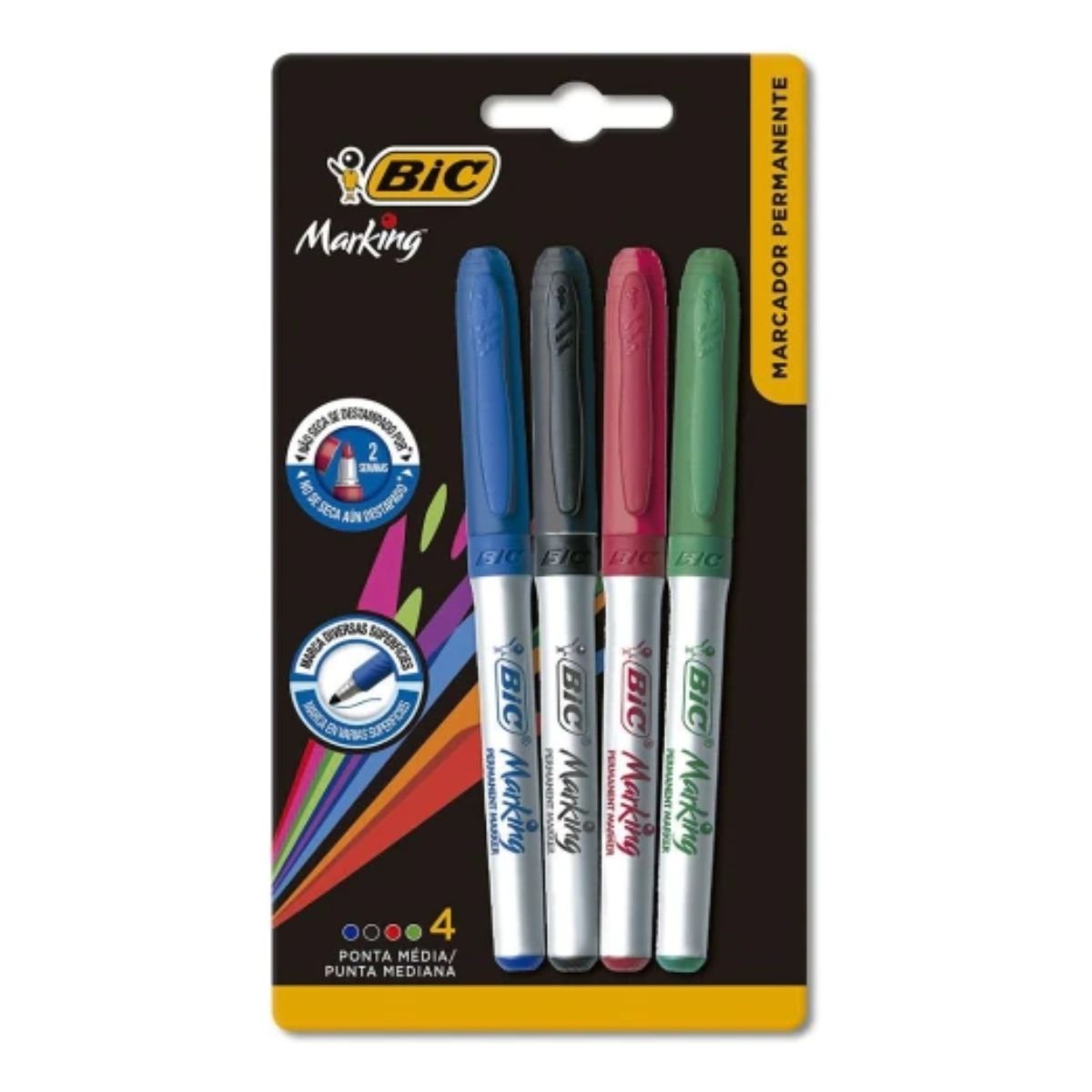 Marcador Permanente Bic com 4 Unidades