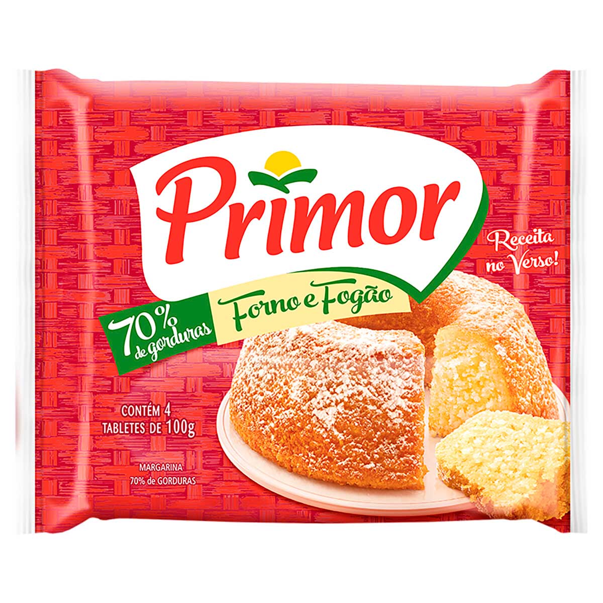 Margarina Forno Fogão Primor com Sal 4 Unidades 400g