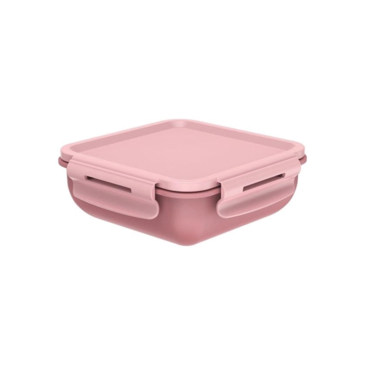 Marmita Hermética Quadrada Bicolor Rosa Quartzo 600 ml Ou