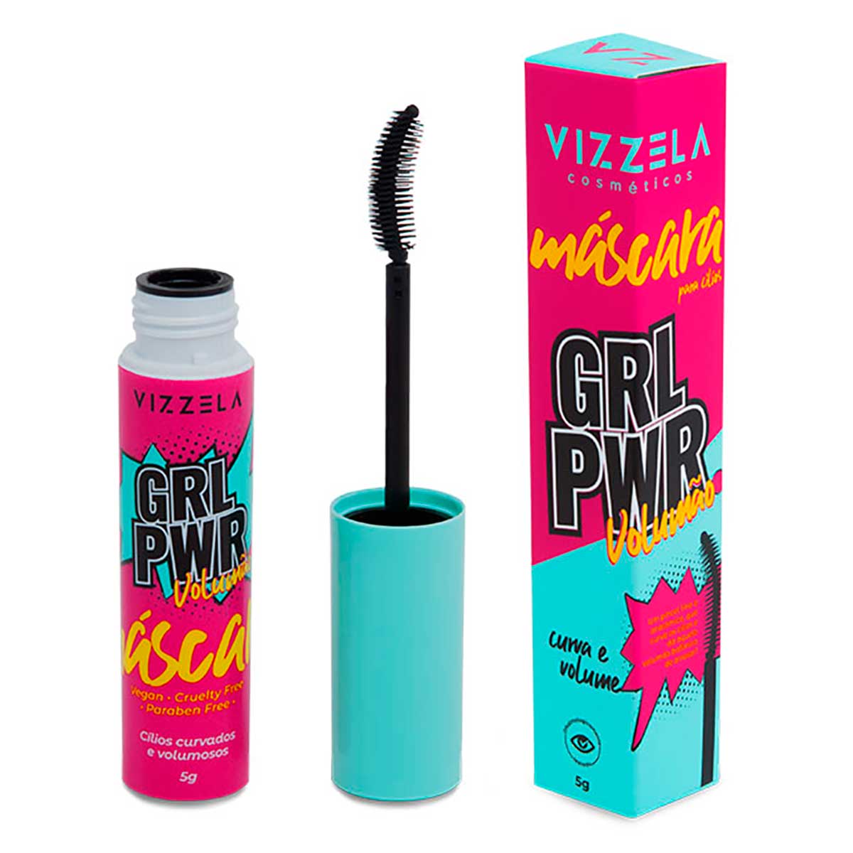 Máscara para Cílios Vizzela Cosméticos Girl Power Preta 5g