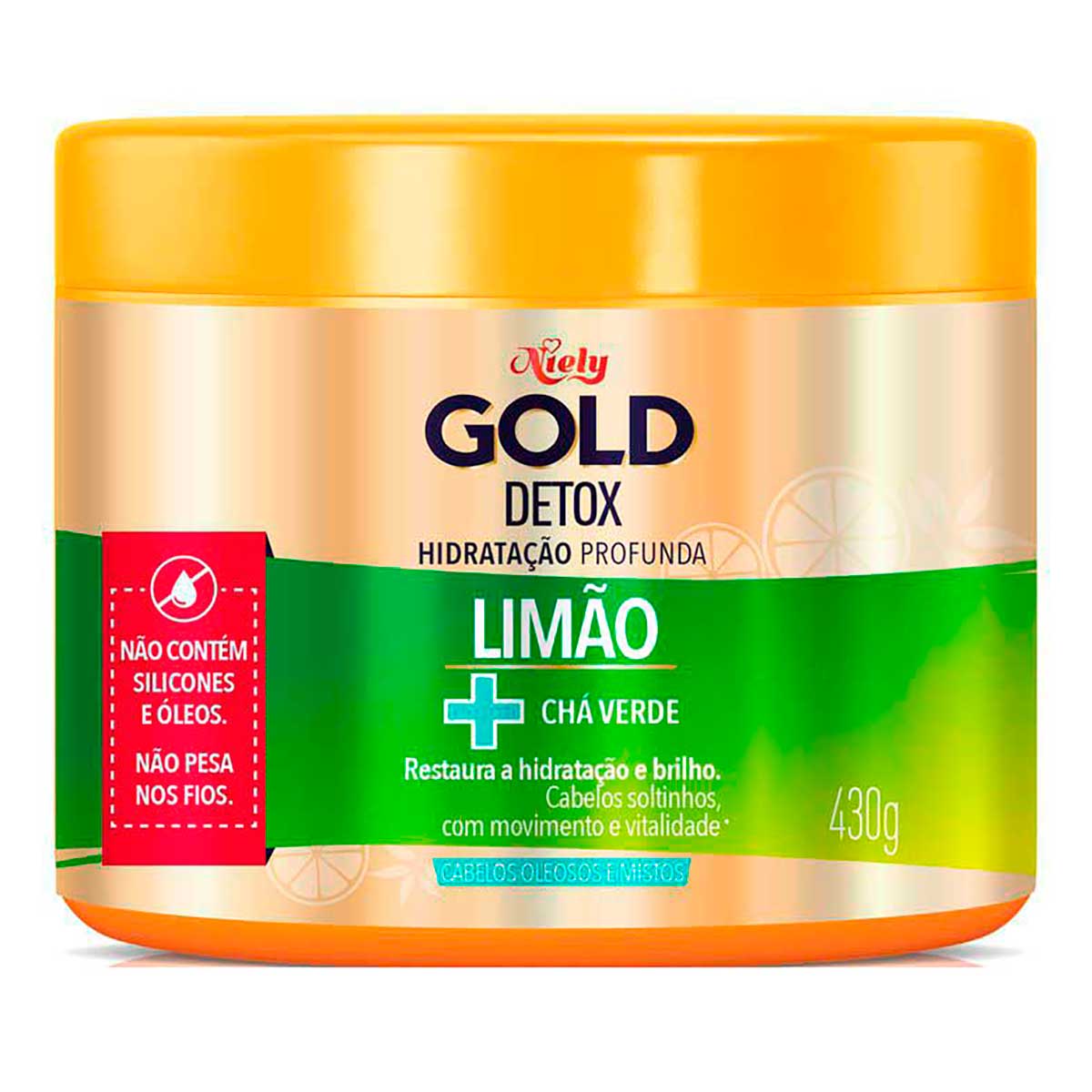 Máscara Niely Gold Detox Limão e Chá Verde 430 g