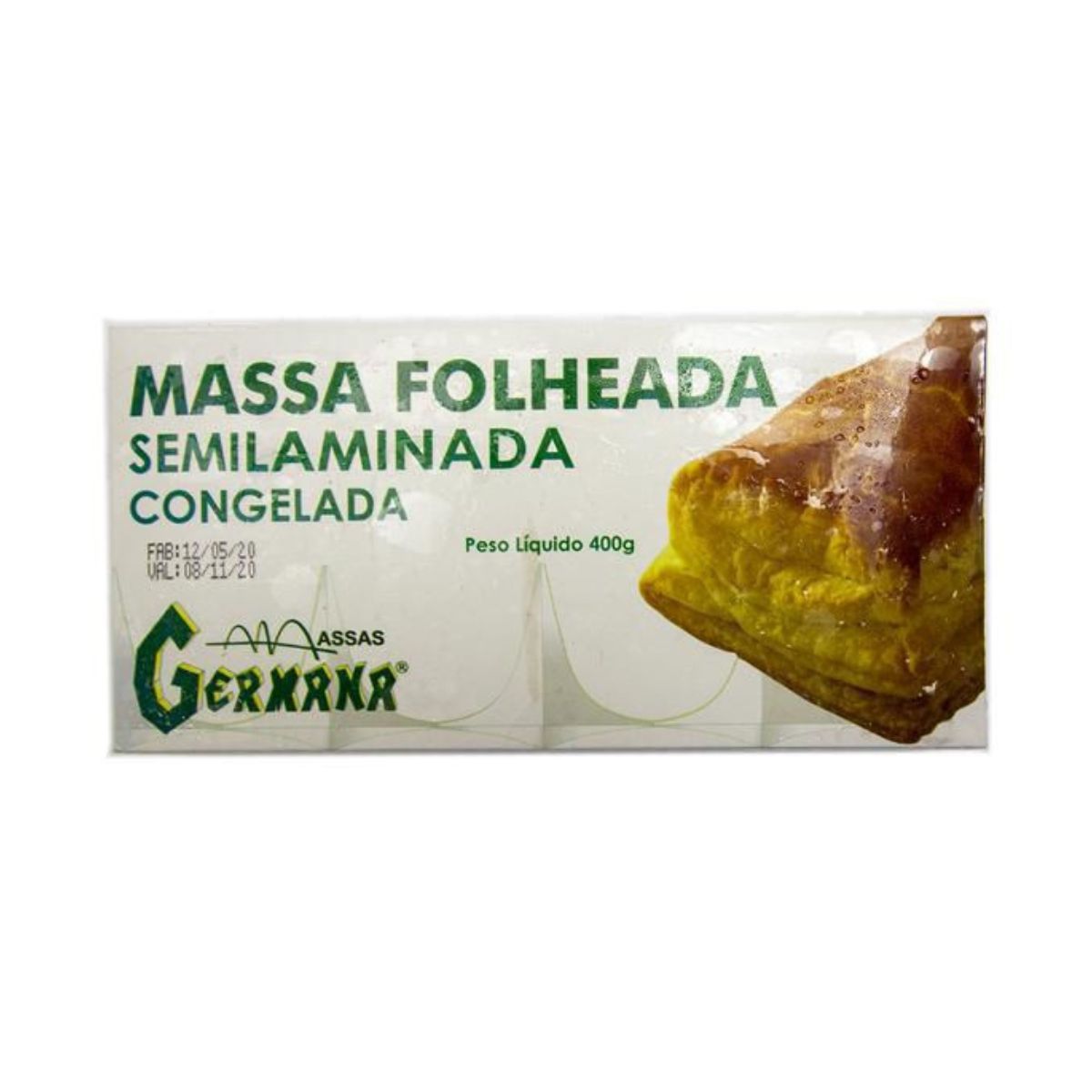 Massa Folhada Semi Laminada Germana Congelada 400 g