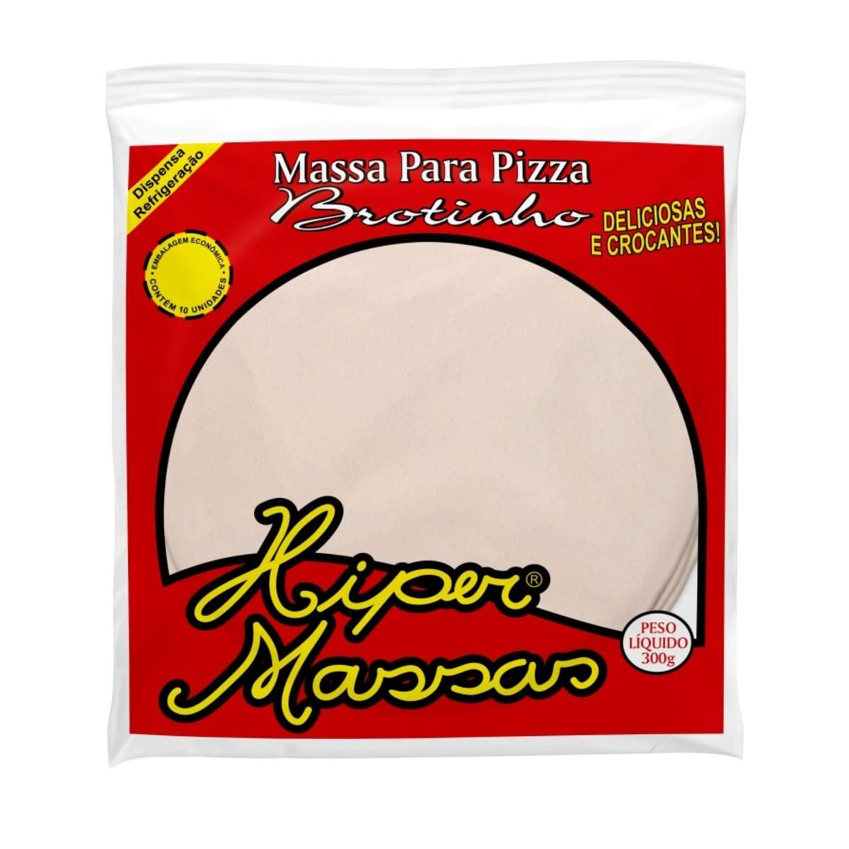 Massa para Pizza Hiper Massas com 10 Unidades 300 g