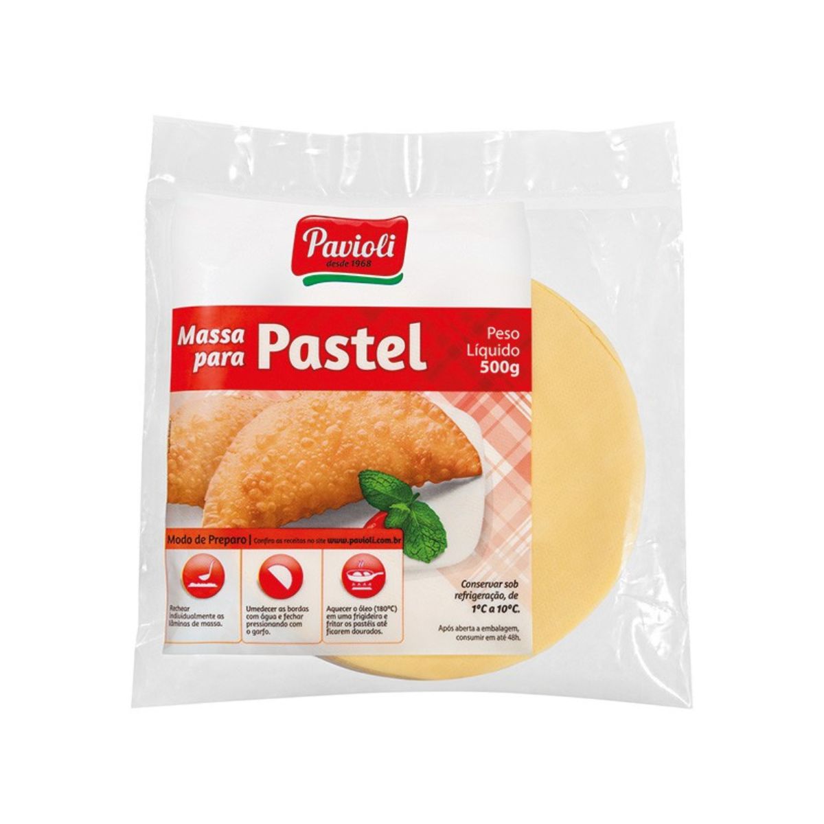 Massa de Pastel Pavioli Disco Grande 500 g