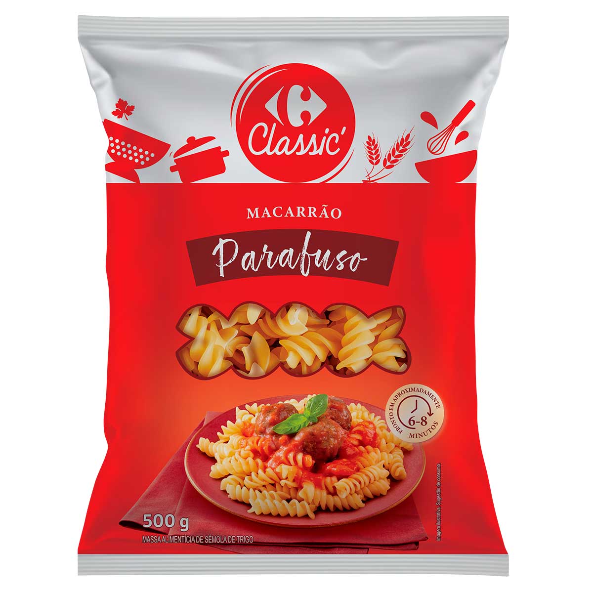 Macarrão Parafuso Carrefour Classic 500g