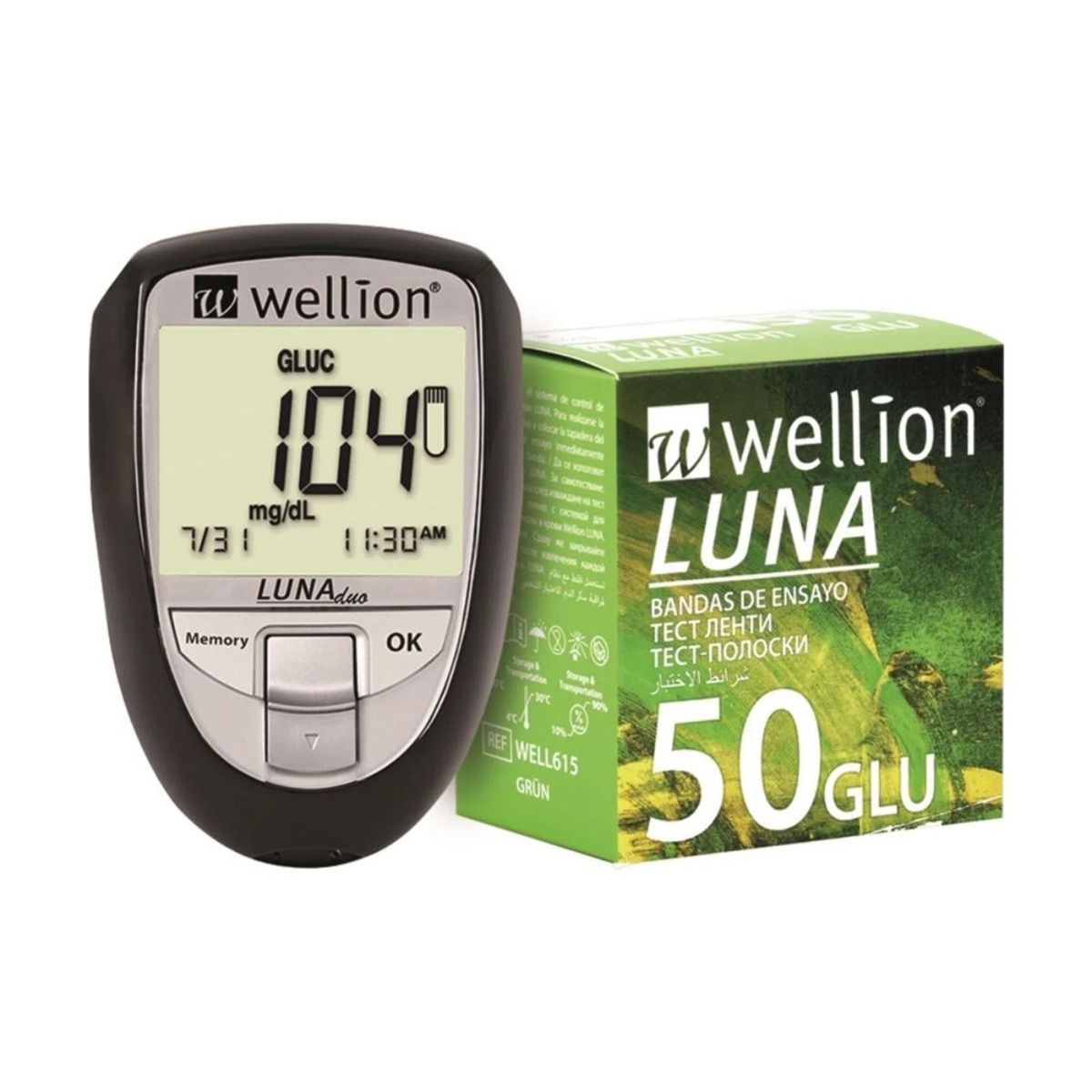 Medidor Glicêmico Wellion com 50 tiras