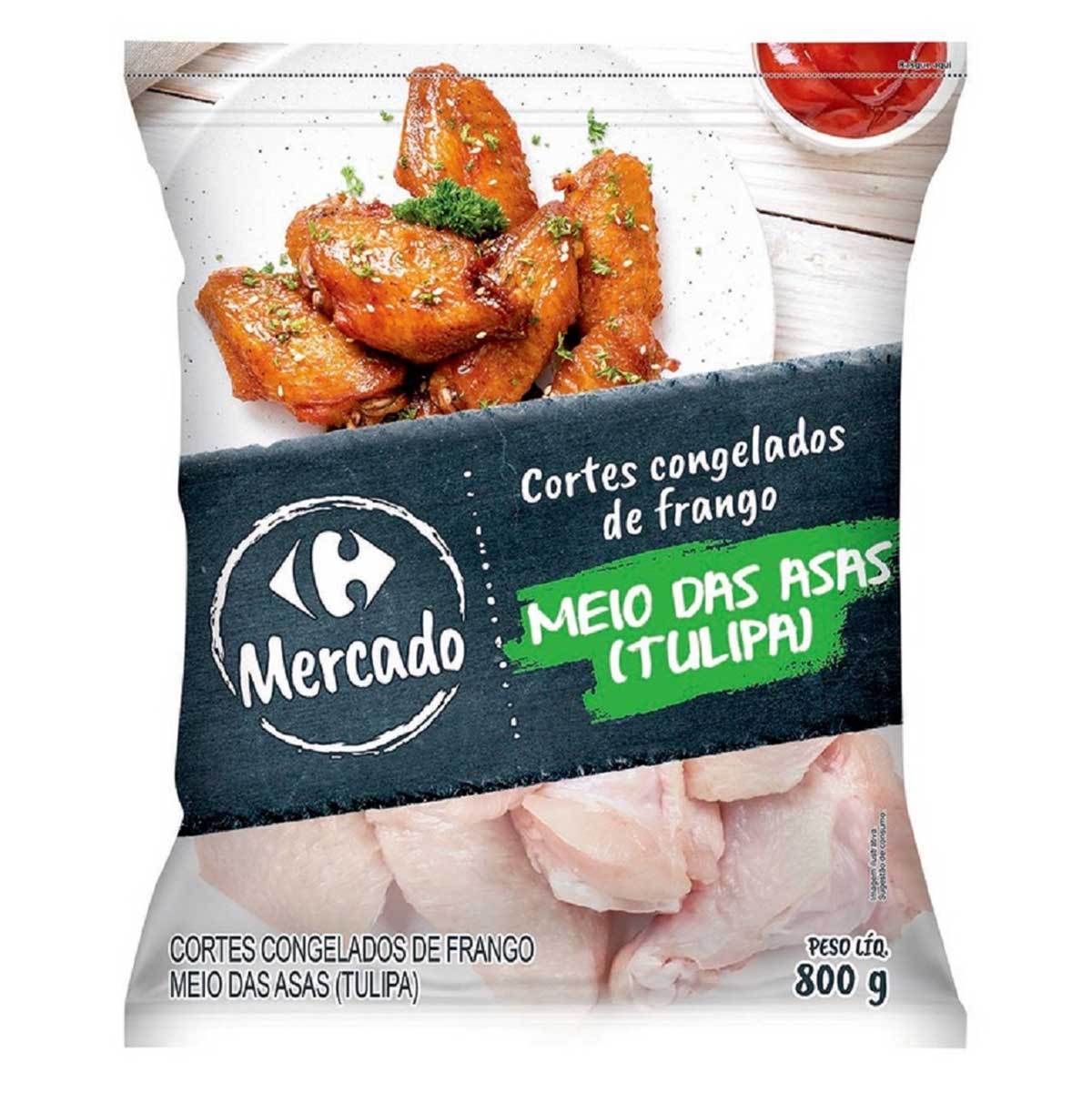 Meio das Asas Congelado Mercado Carrefour 800g