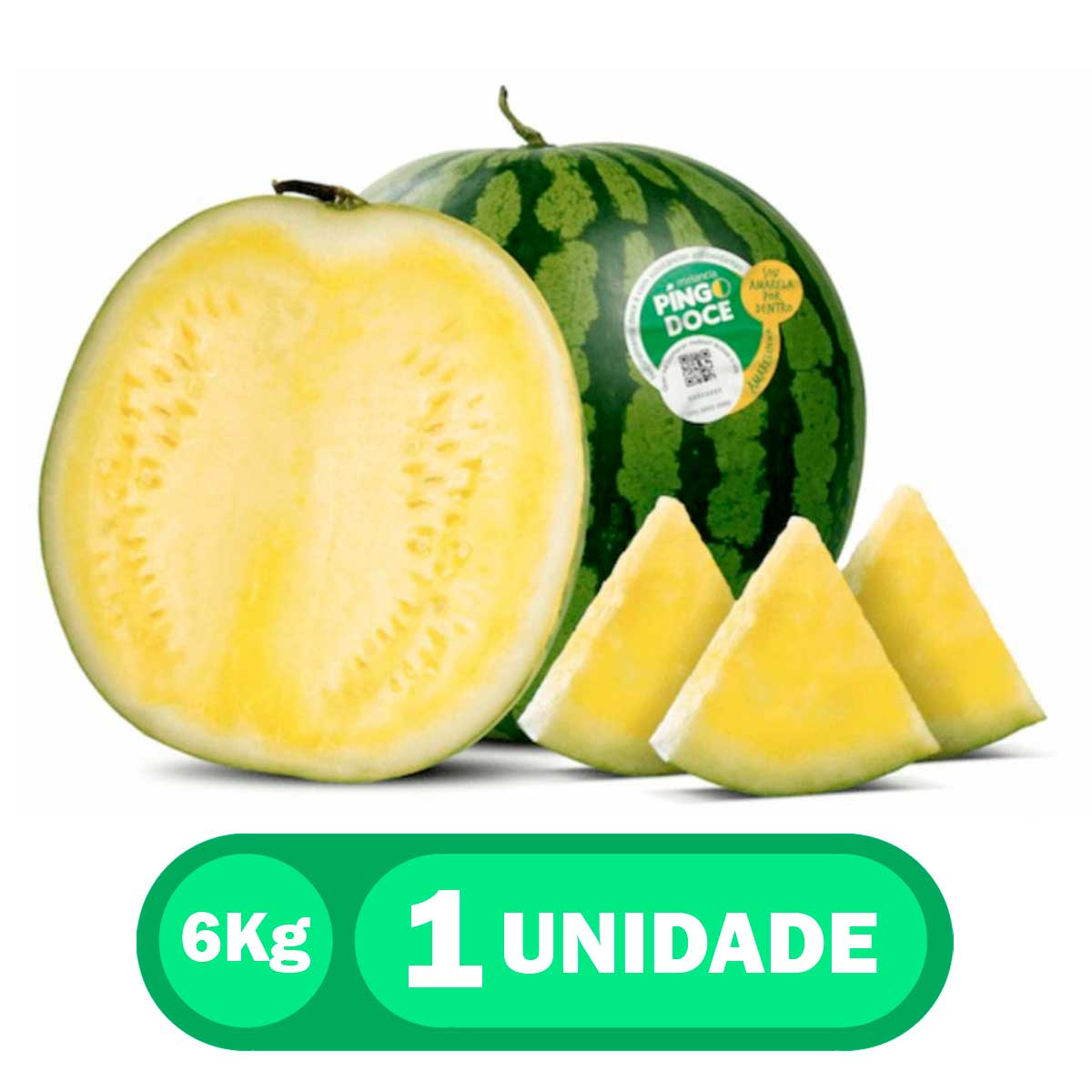 Melancia Pingo Doce Amarelinha Aprox 6Kg