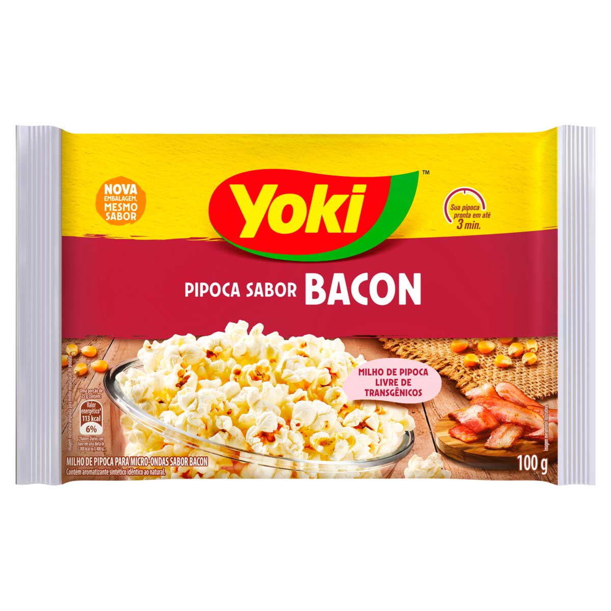 Pipoca para Micro-Ondas Bacon Yoki 100g