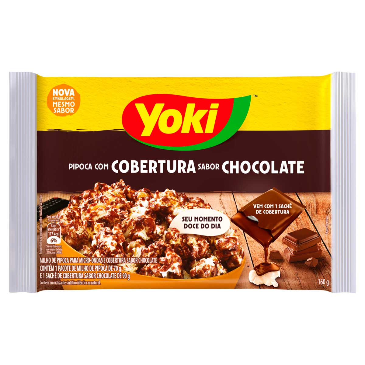 Pipoca para Micro-Ondas Cobertura Chocolate Yoki 160g