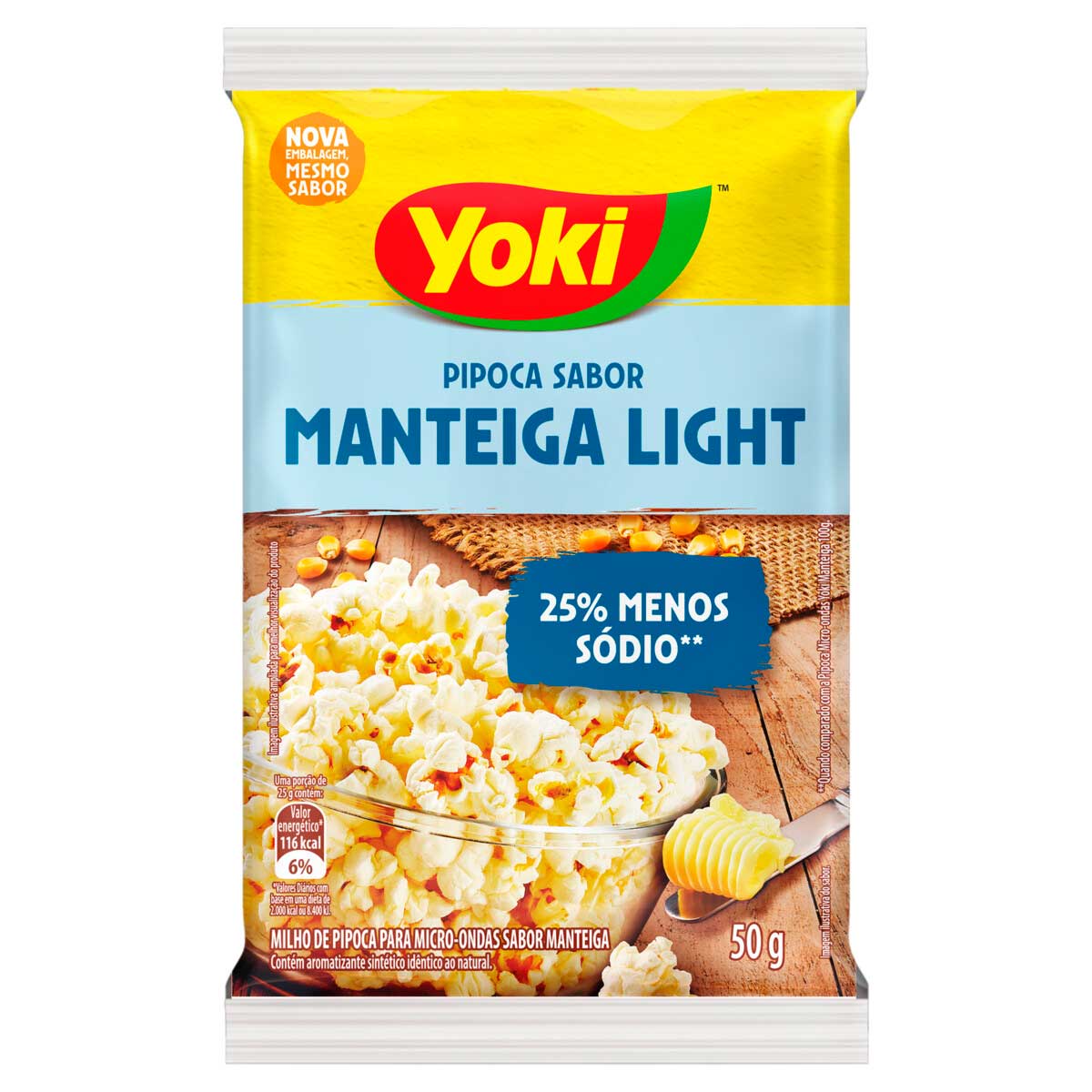 Pipoca para Micro-Ondas Manteiga Light Yoki 50g