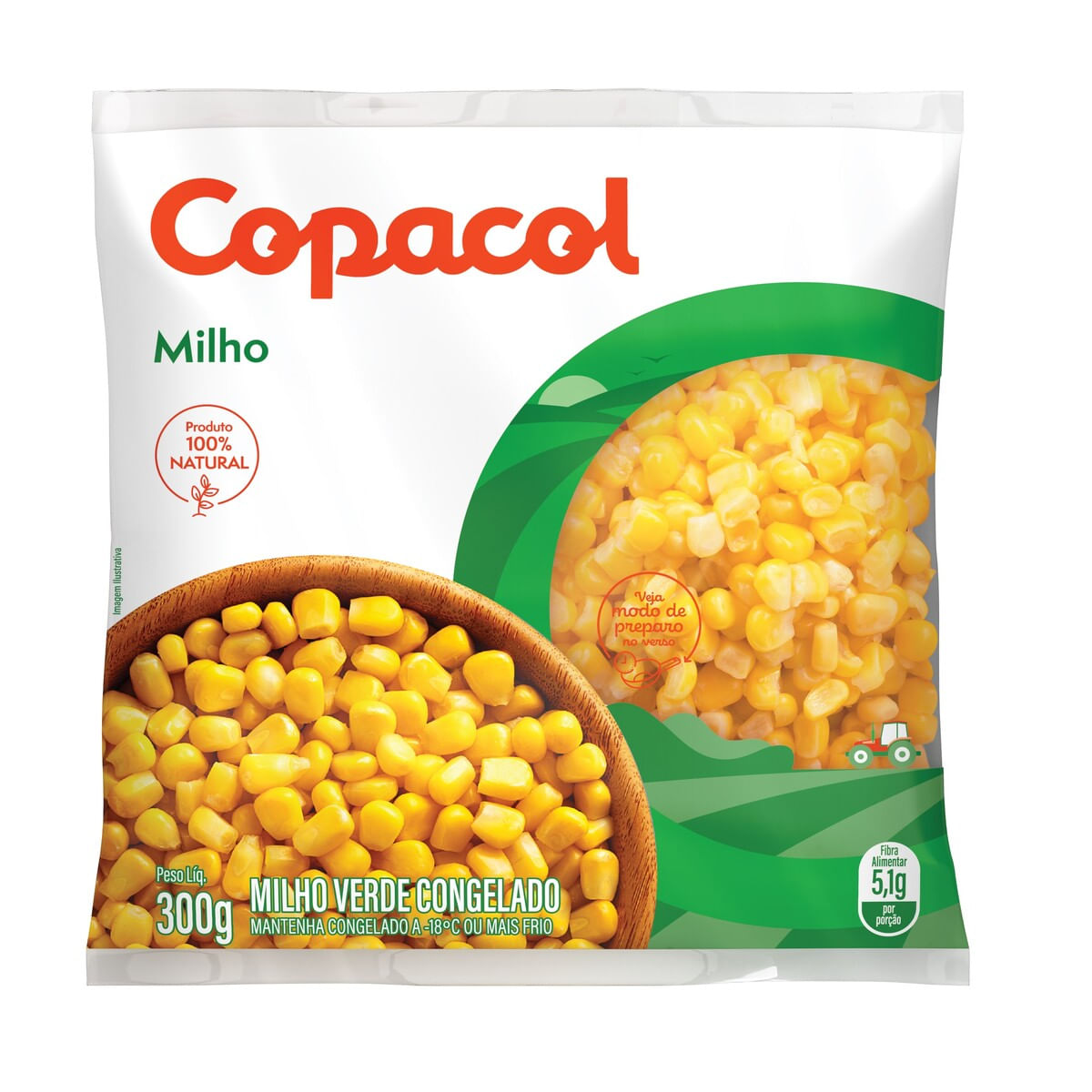 Milho Verde Copacol Congelado Pacote 300 g