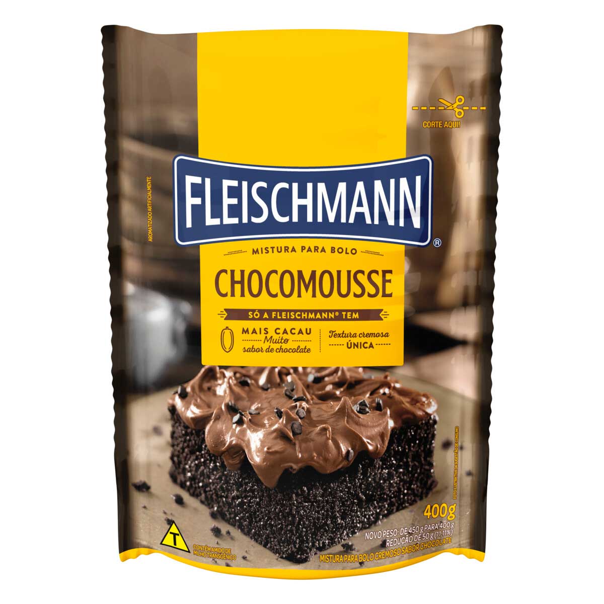 Mistura para Bolo Cremoso Chocomousse Fleischmann 400g